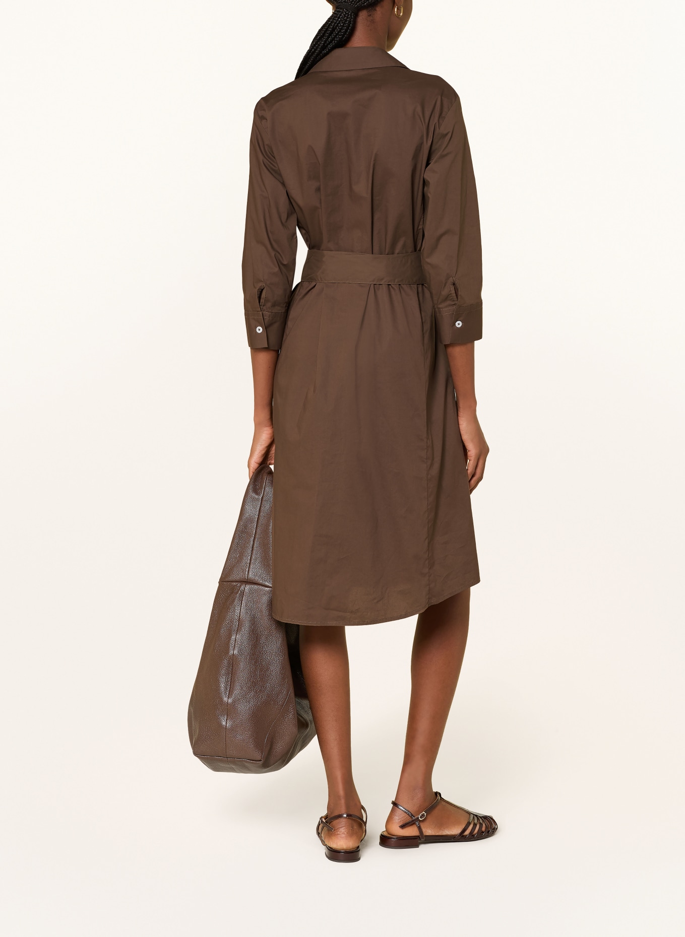 rossana diva Robe chemisier à manches 3/4: MARRON