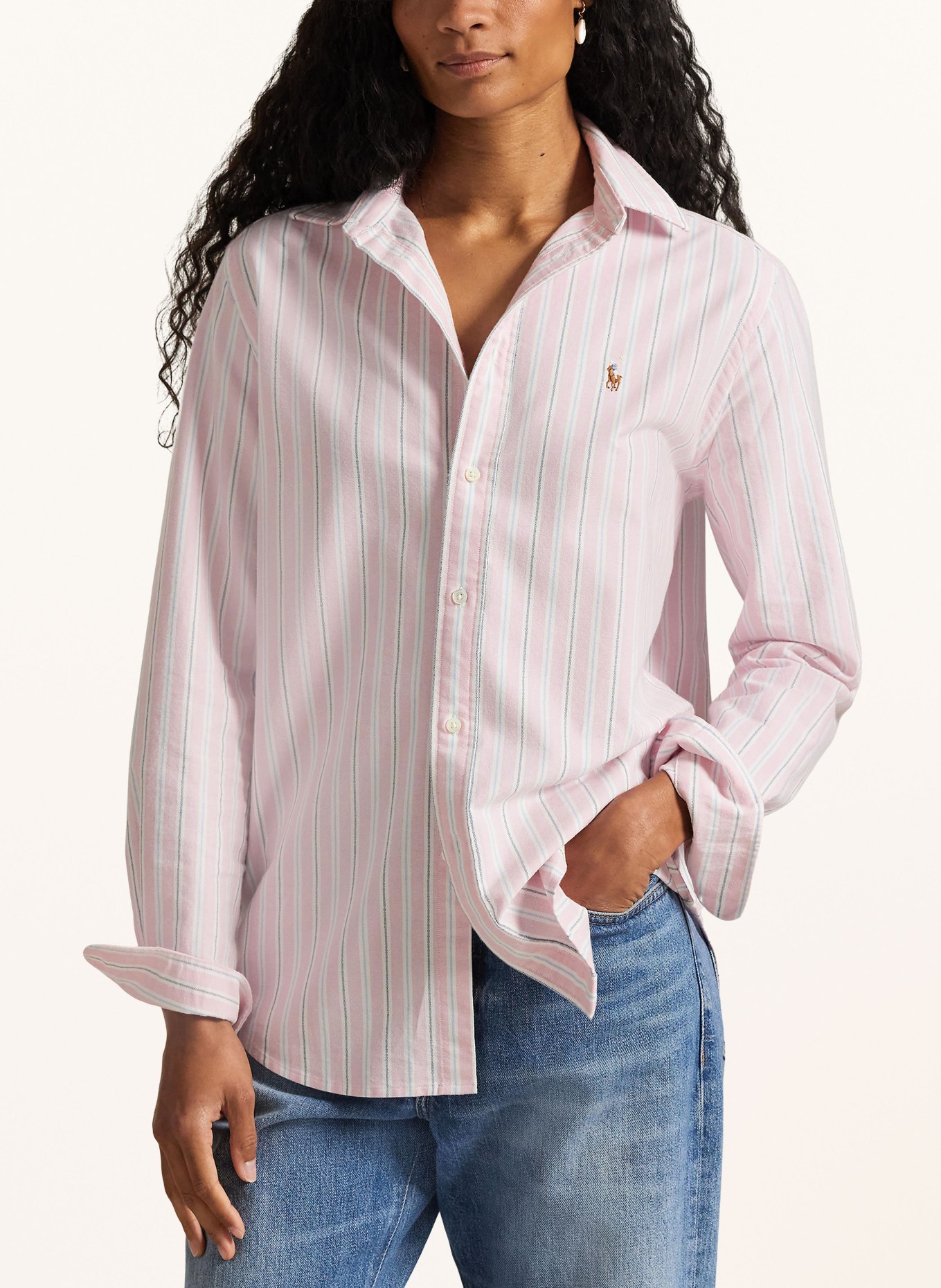 POLO RALPH LAUREN košile: RŮŽOVÁ / TMAVĚ MODRÁ / BÍLÁ