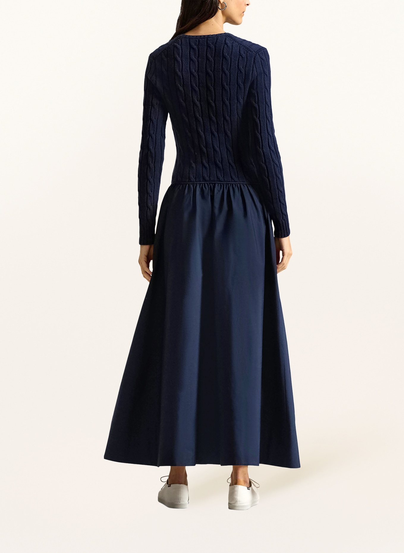 POLO RALPH LAUREN Kleid im Materialmix: DUNKELBLAU