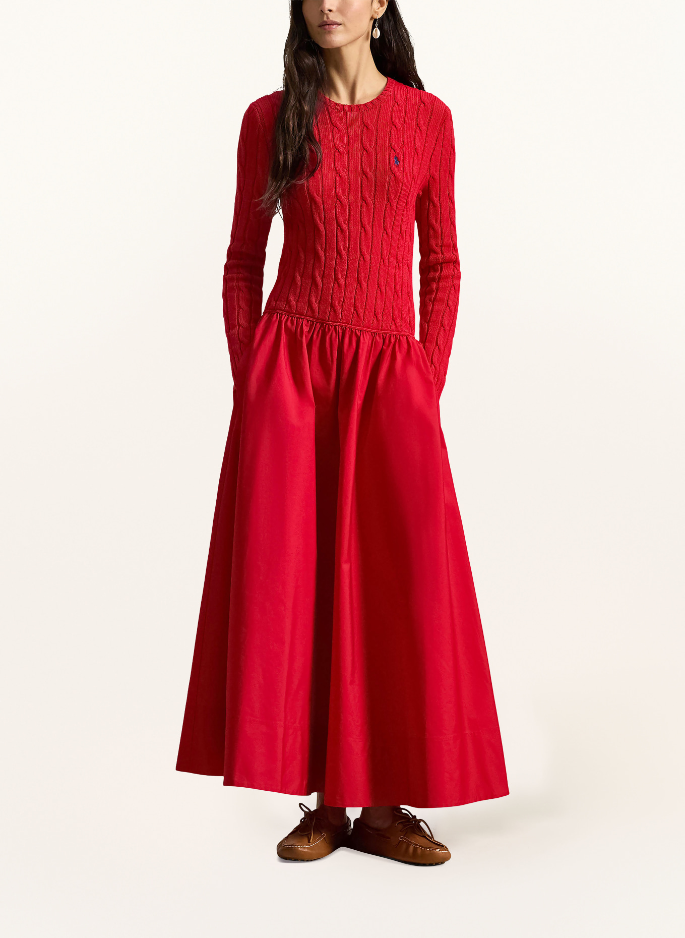 POLO RALPH LAUREN Kleid im Materialmix: ROT