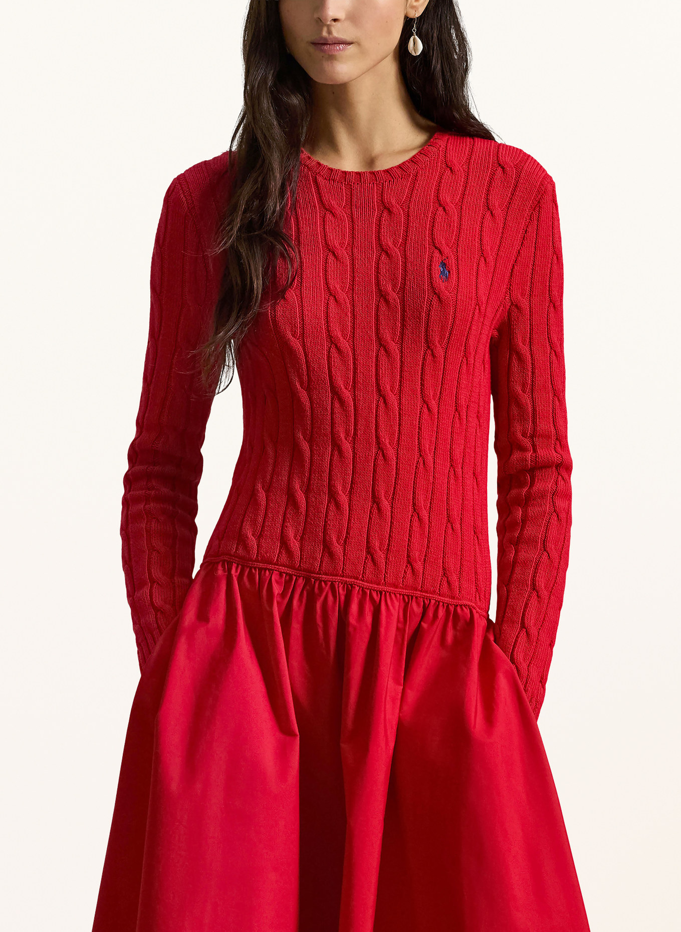 POLO RALPH LAUREN Kleid im Materialmix: ROT