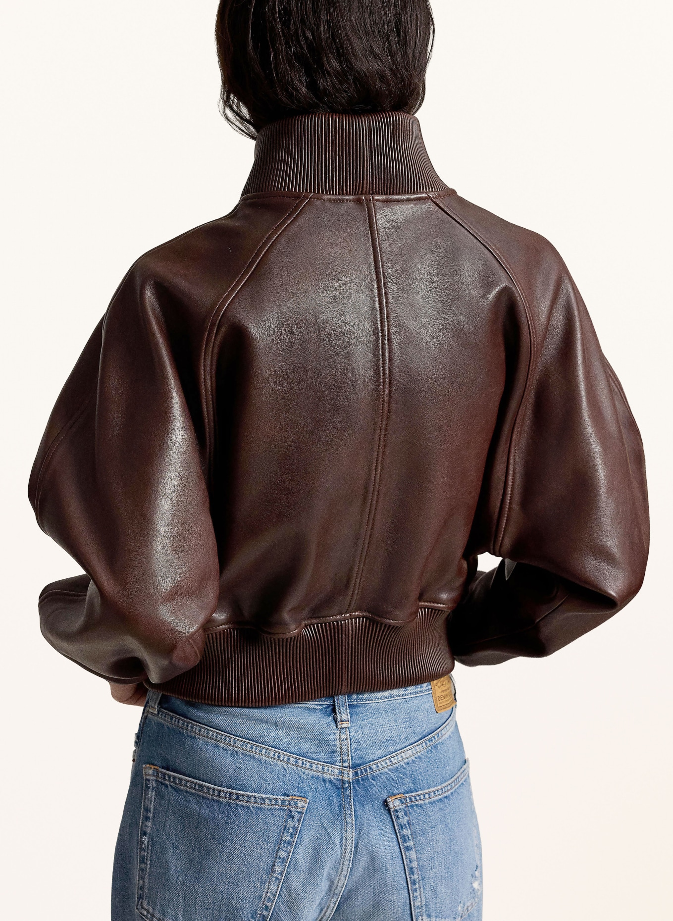 POLO RALPH LAUREN kožená bunda: TMAVĚ HNĚDÁ