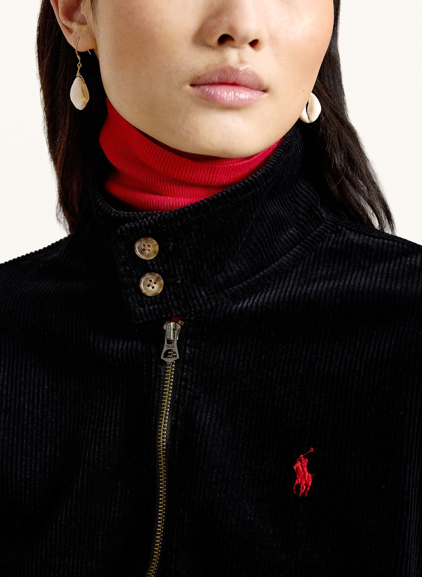 POLO RALPH LAUREN Cordová bunda: ČERNÁ