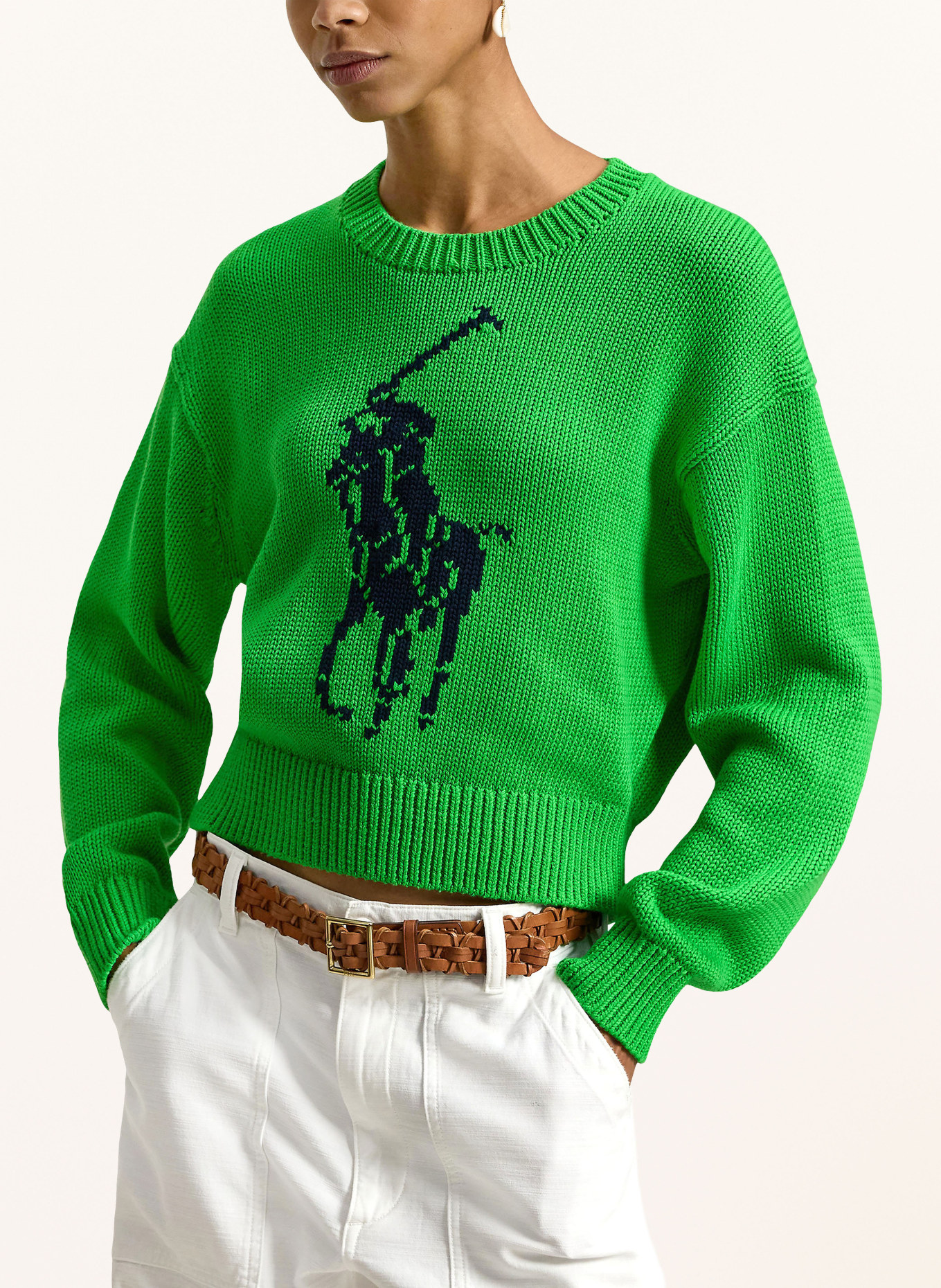 POLO RALPH LAUREN svetr: ZELENÁ / TMAVĚ MODRÁ
