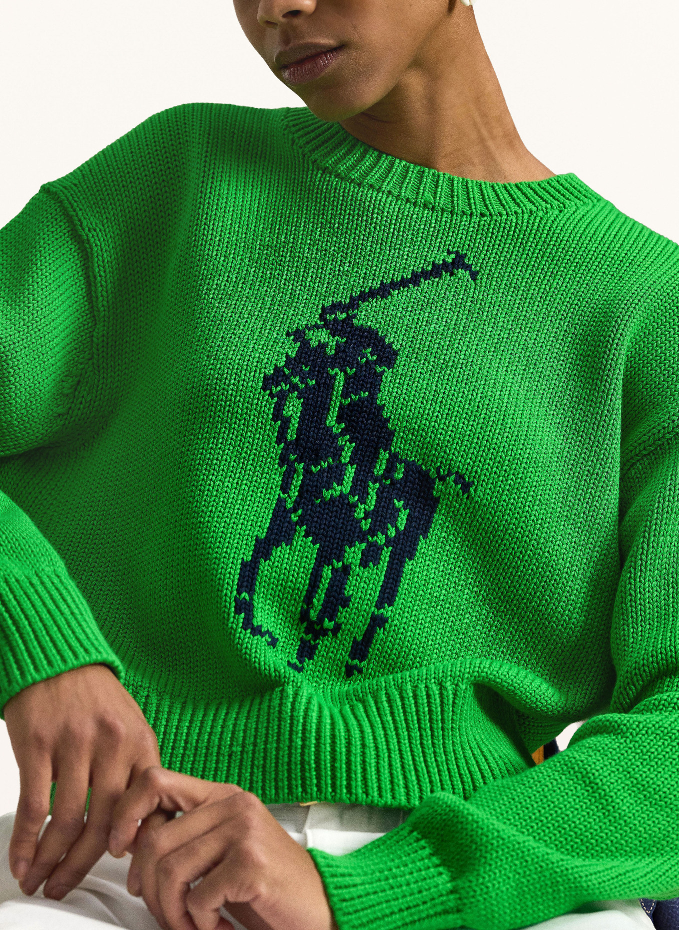POLO RALPH LAUREN svetr: ZELENÁ / TMAVĚ MODRÁ