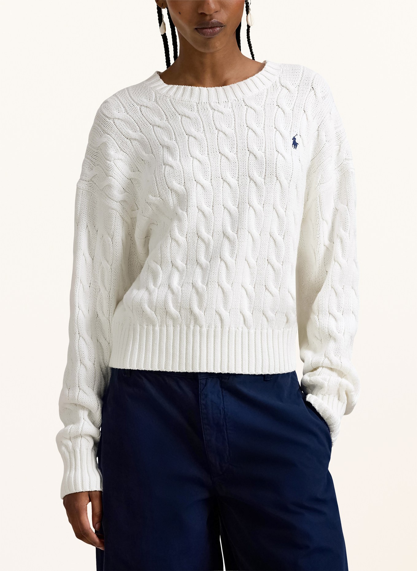 POLO RALPH LAUREN svetr: BÍLÁ