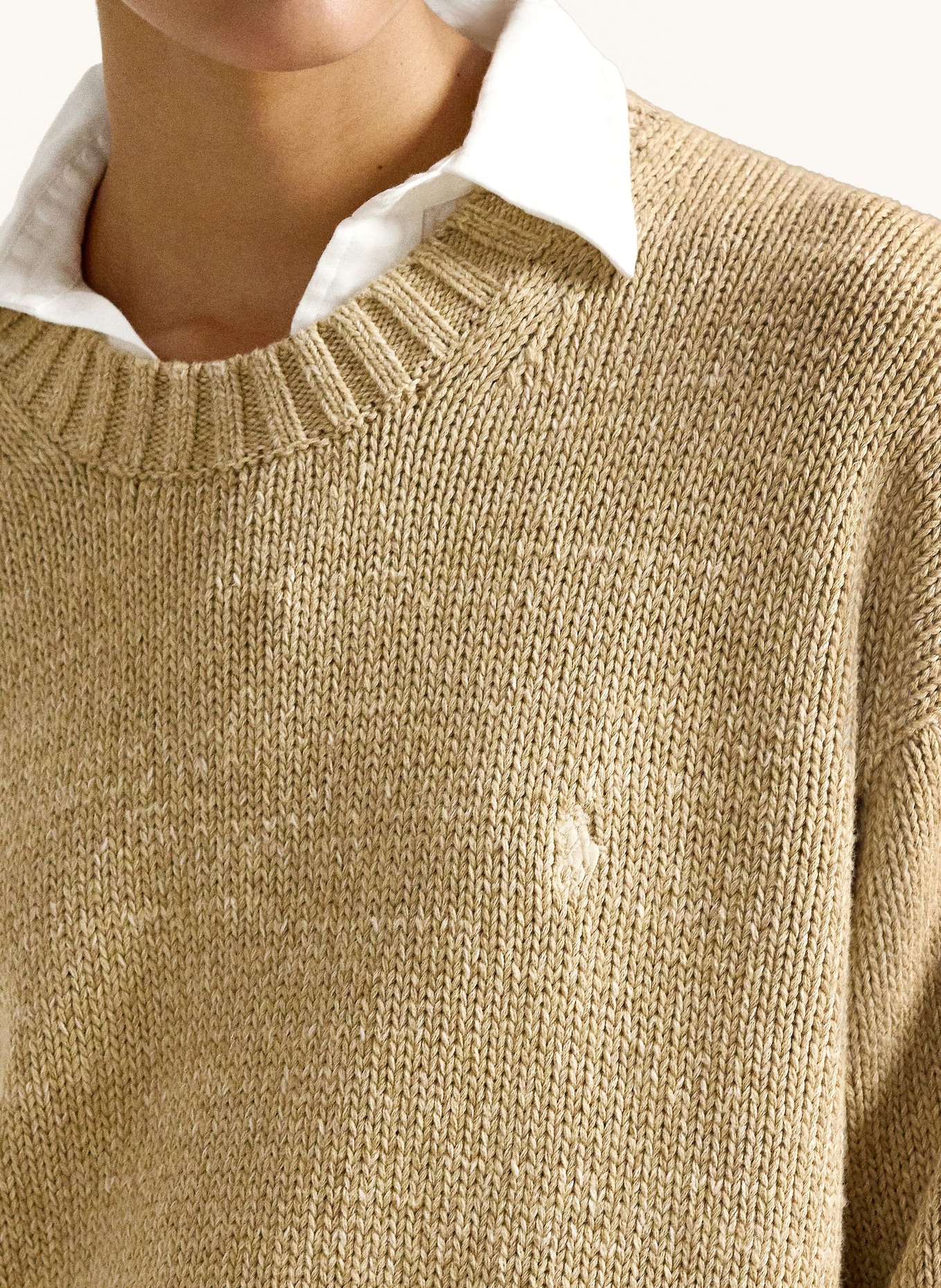 POLO RALPH LAUREN svetr: BÉŽOVÁ / BÍLÁ