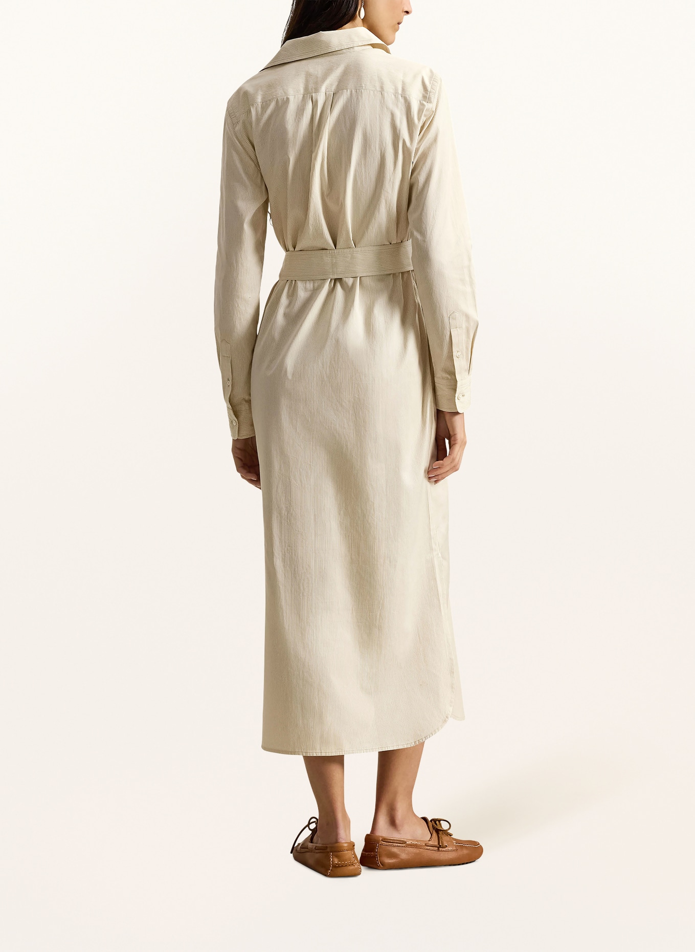 POLO RALPH LAUREN shirt dress: BEIGE / CREAM
