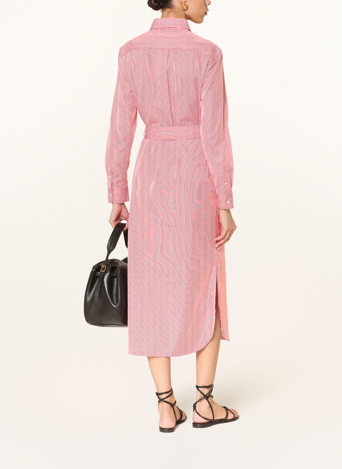 POLO RALPH LAUREN Košilové šaty: ČERVENÁ / BÍLÁ