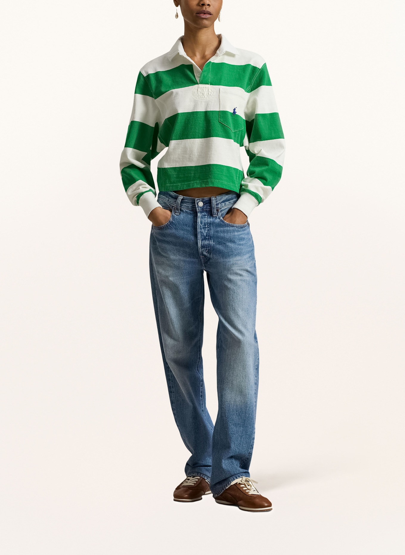 POLO RALPH LAUREN Rugbyshirt: GRÜN / WEISS