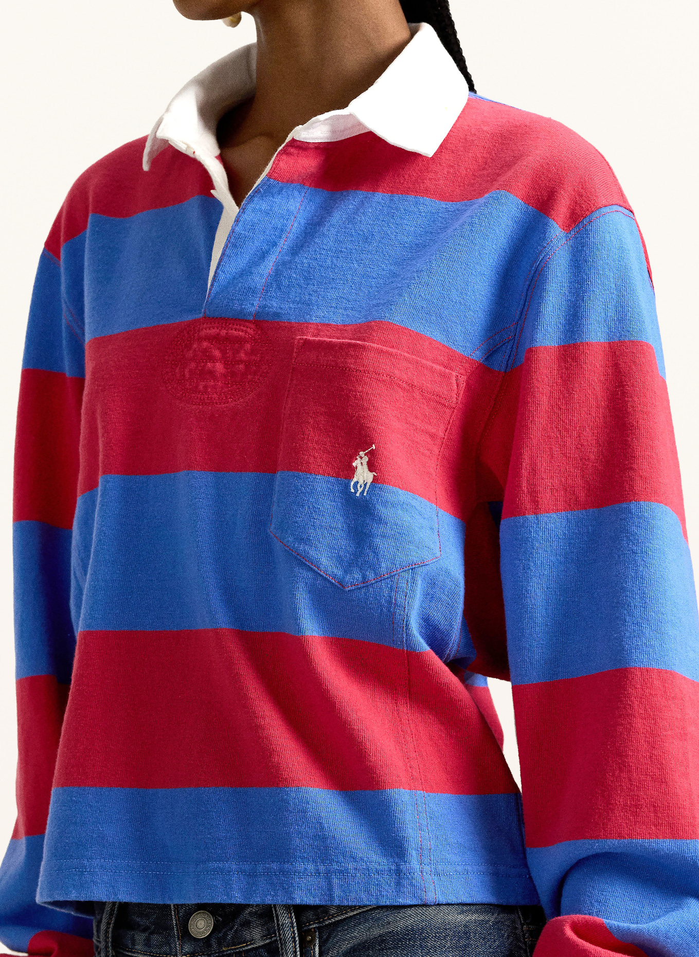 POLO RALPH LAUREN Rugbyshirt: ROT / BLAU / WEISS