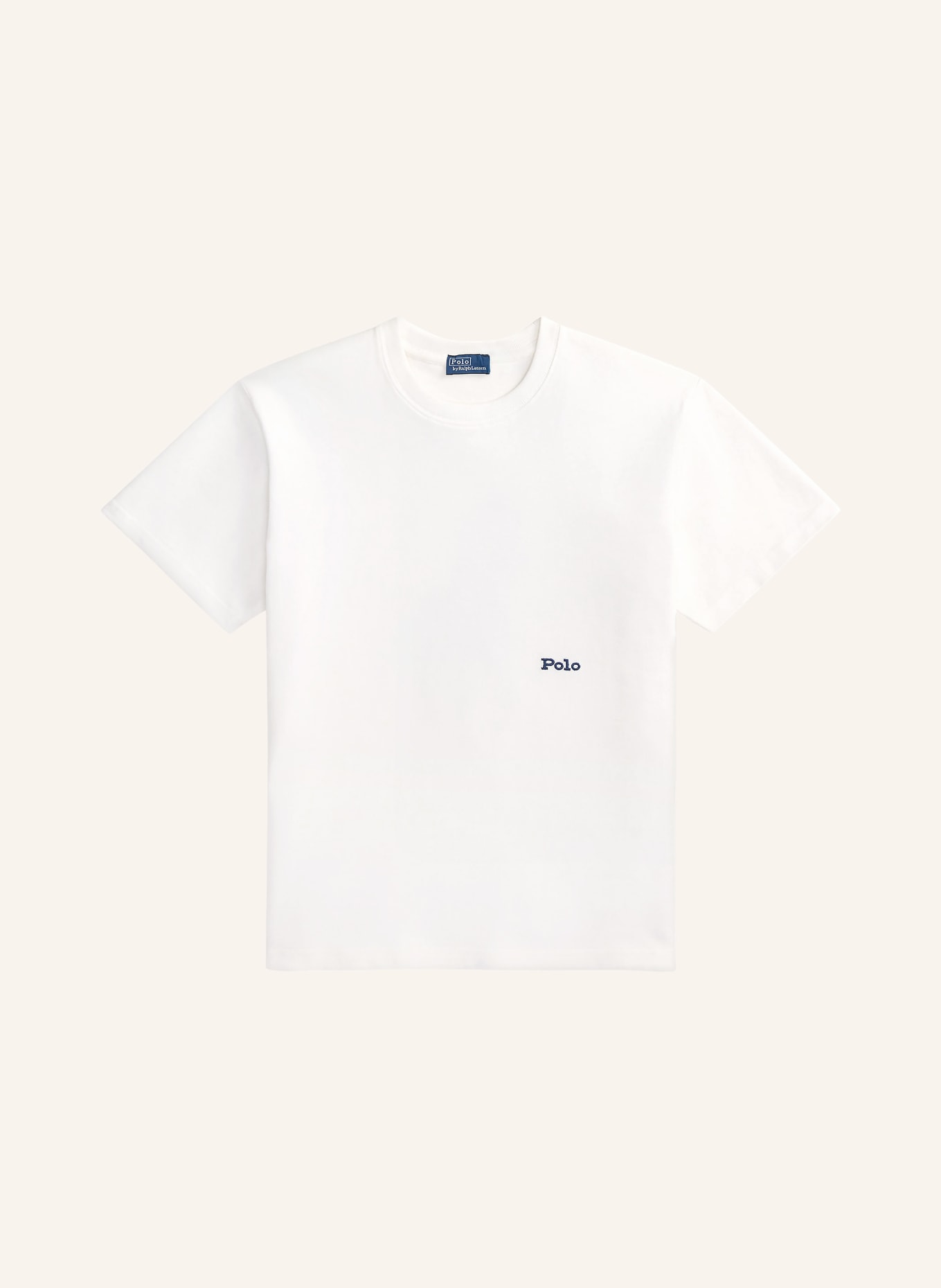 POLO RALPH LAUREN tričko: BÍLÁ / TMAVĚ MODRÁ