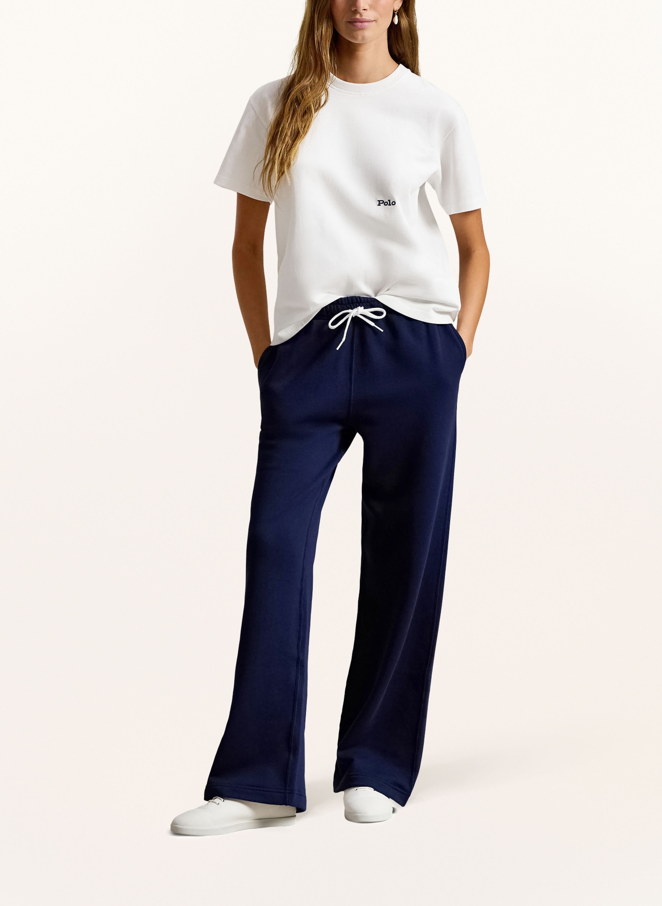 POLO RALPH LAUREN tričko: BÍLÁ / TMAVĚ MODRÁ