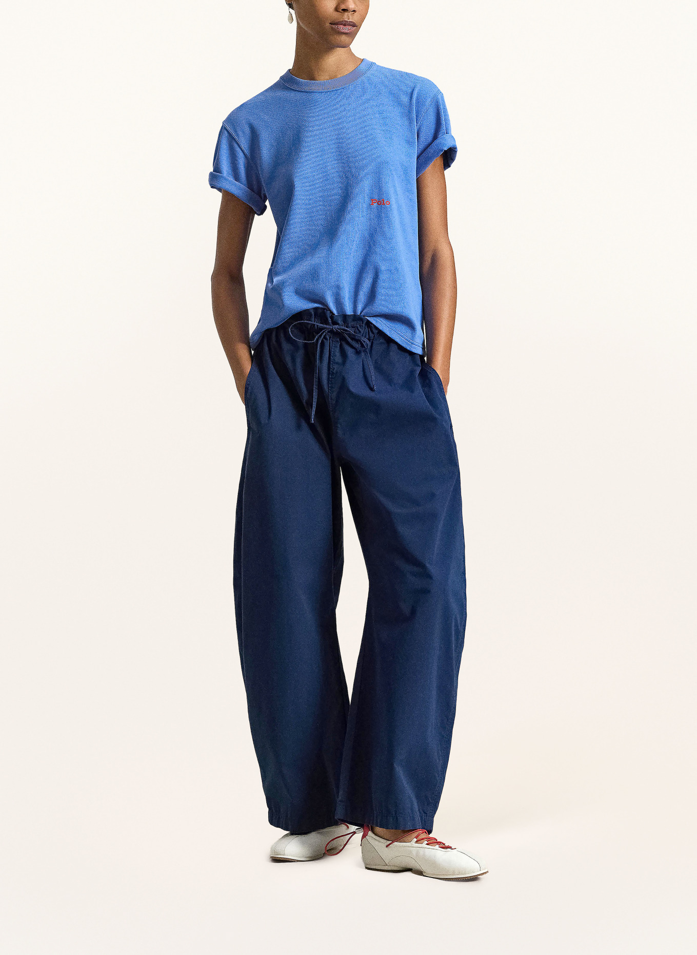 POLO RALPH LAUREN tričko: MODRÁ / ČERVENÁ