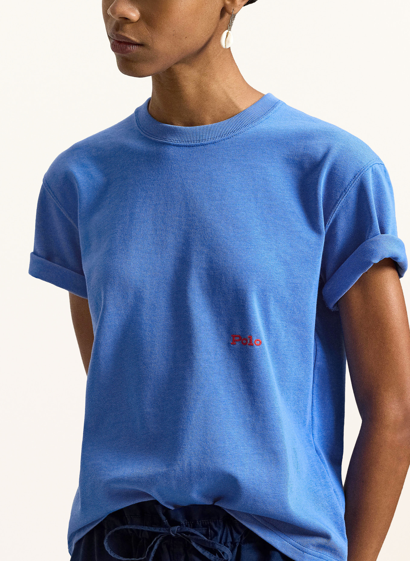 POLO RALPH LAUREN tričko: MODRÁ / ČERVENÁ