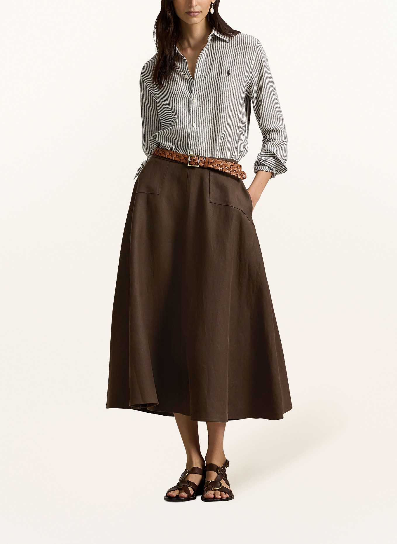 POLO RALPH LAUREN Sukně: TMAVĚ HNĚDÁ