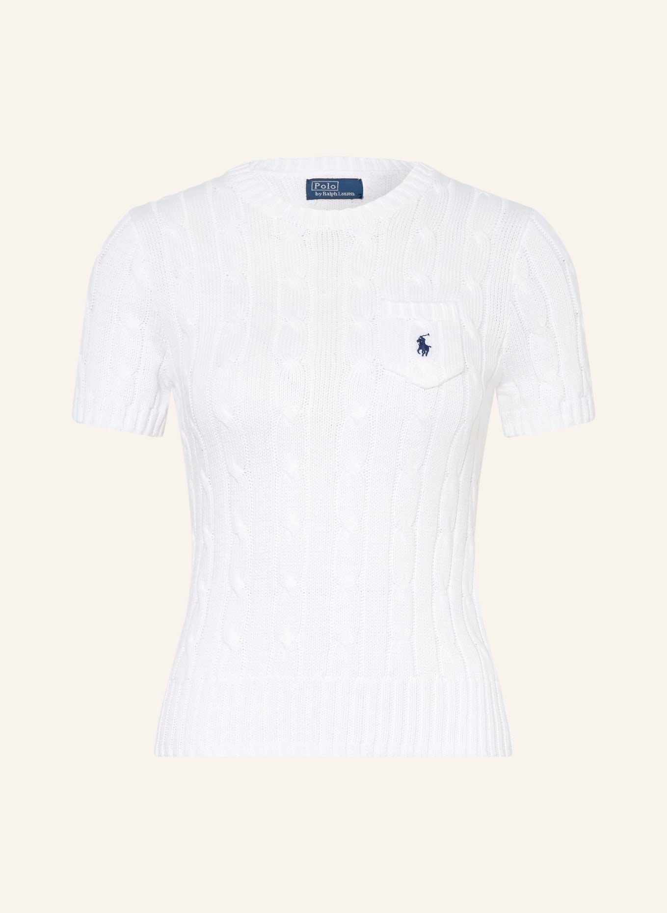 POLO RALPH LAUREN pletené tričko: BÍLÁ