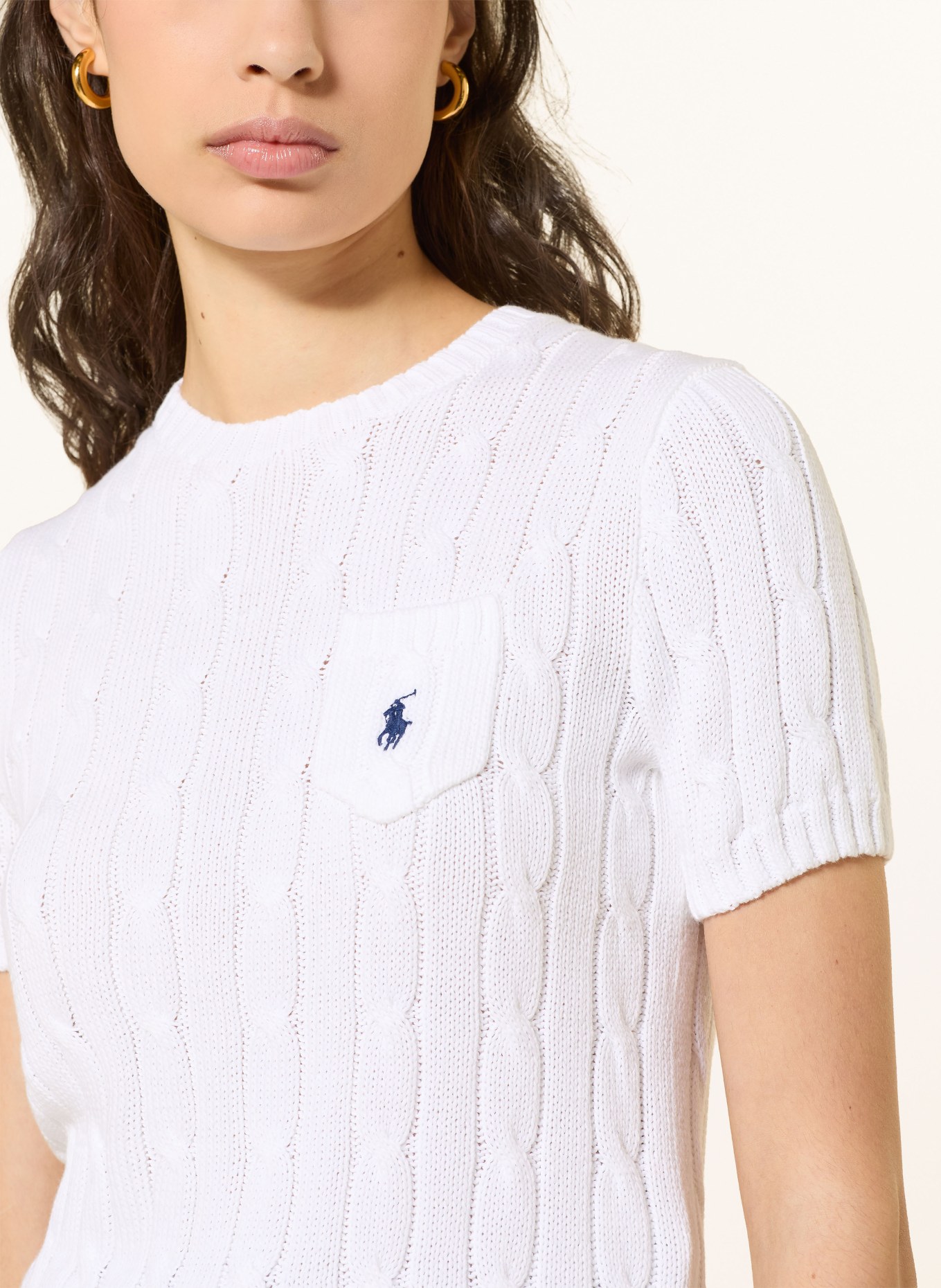 POLO RALPH LAUREN pletené tričko: BÍLÁ