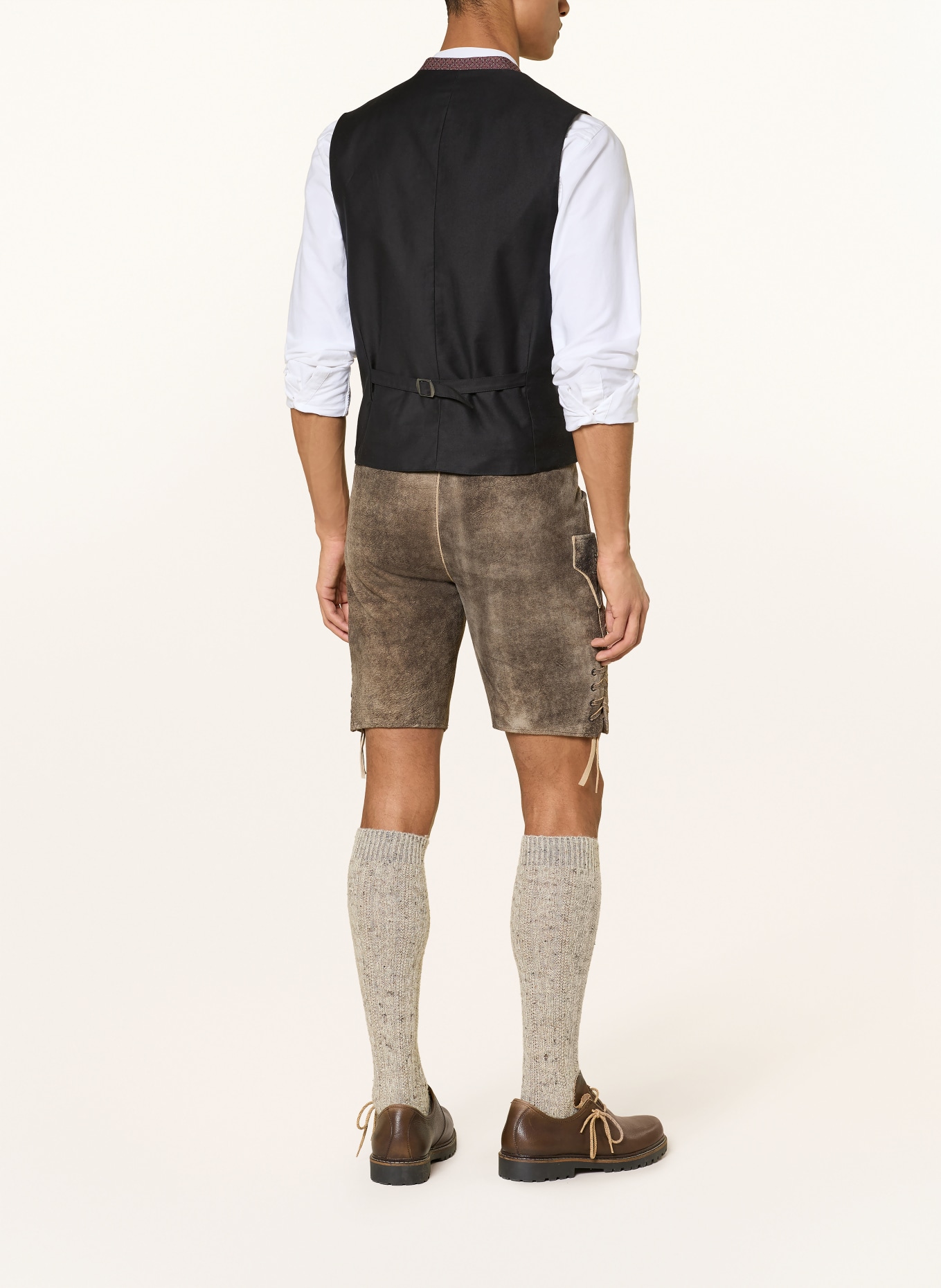 Spieth & Wensky Kožené kalhoty v lidovém stylu: HNĚDÁ / ČERNOŠEDÁ