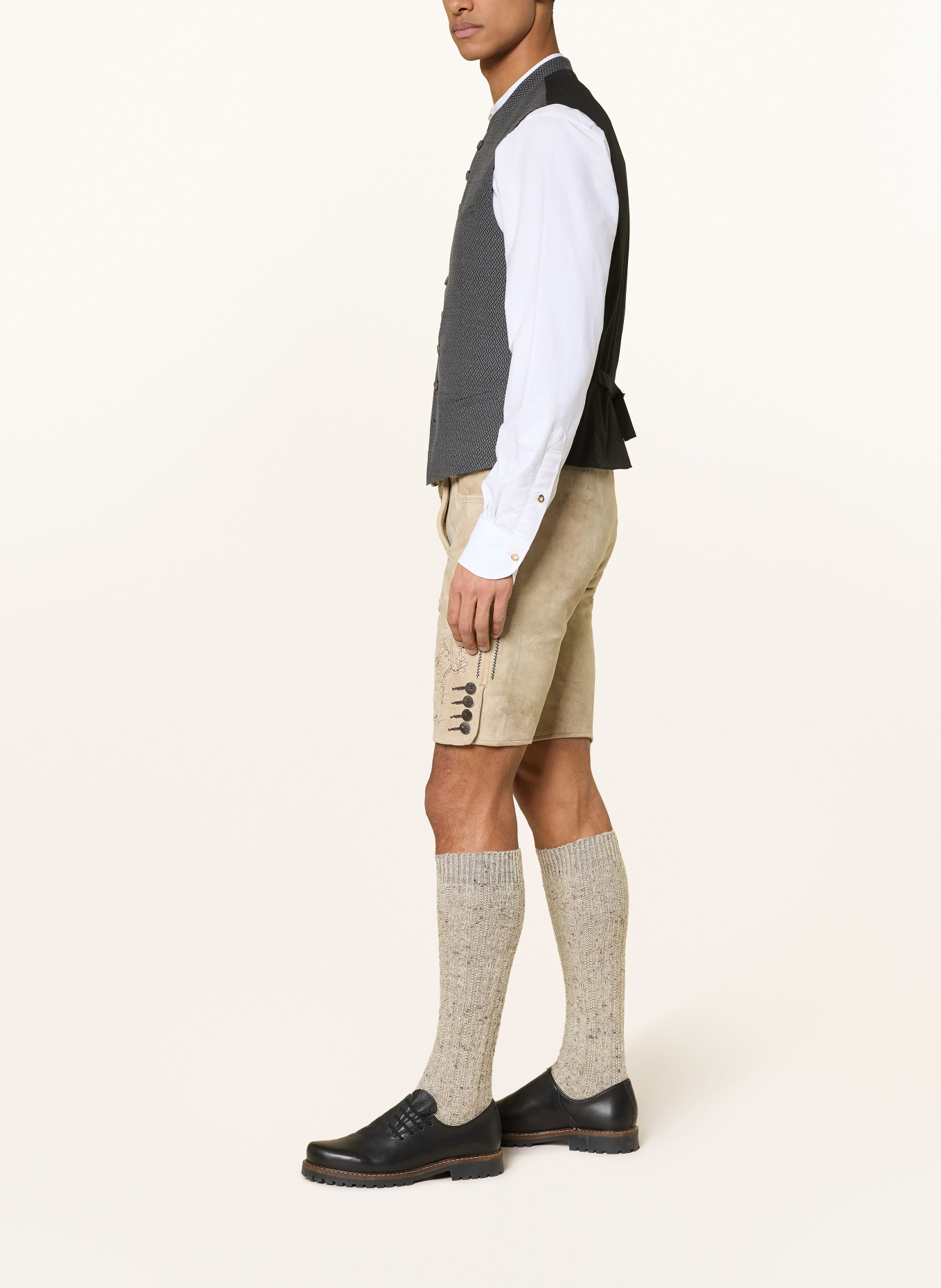 Spieth & Wensky Kožené kalhoty HERBERT: BÉŽOVÁ