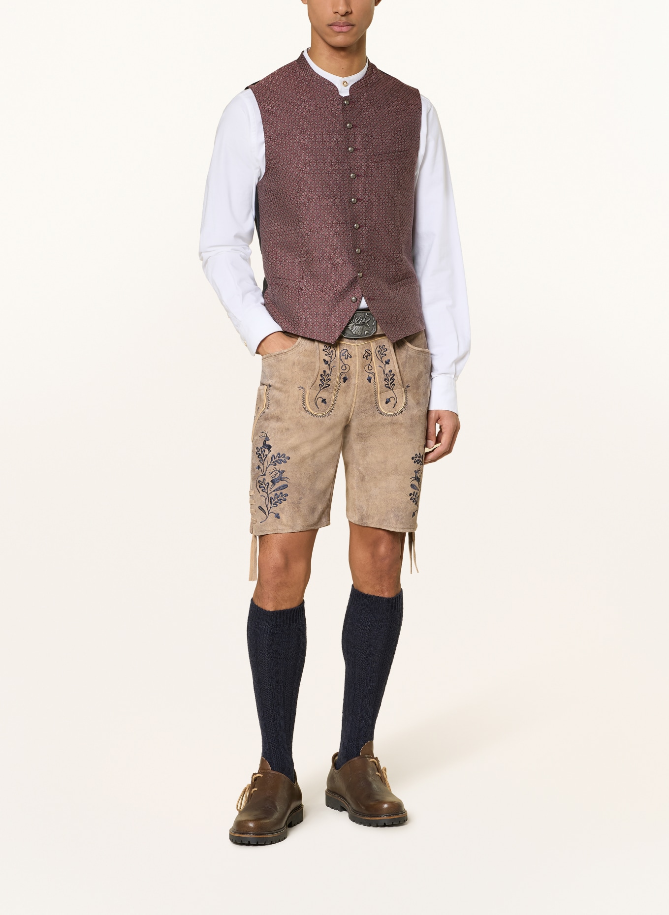 Spieth & Wensky Kožené kalhoty HOFMEISTER: SVĚTLE HNĚDÁ / TMAVĚ MODRÁ