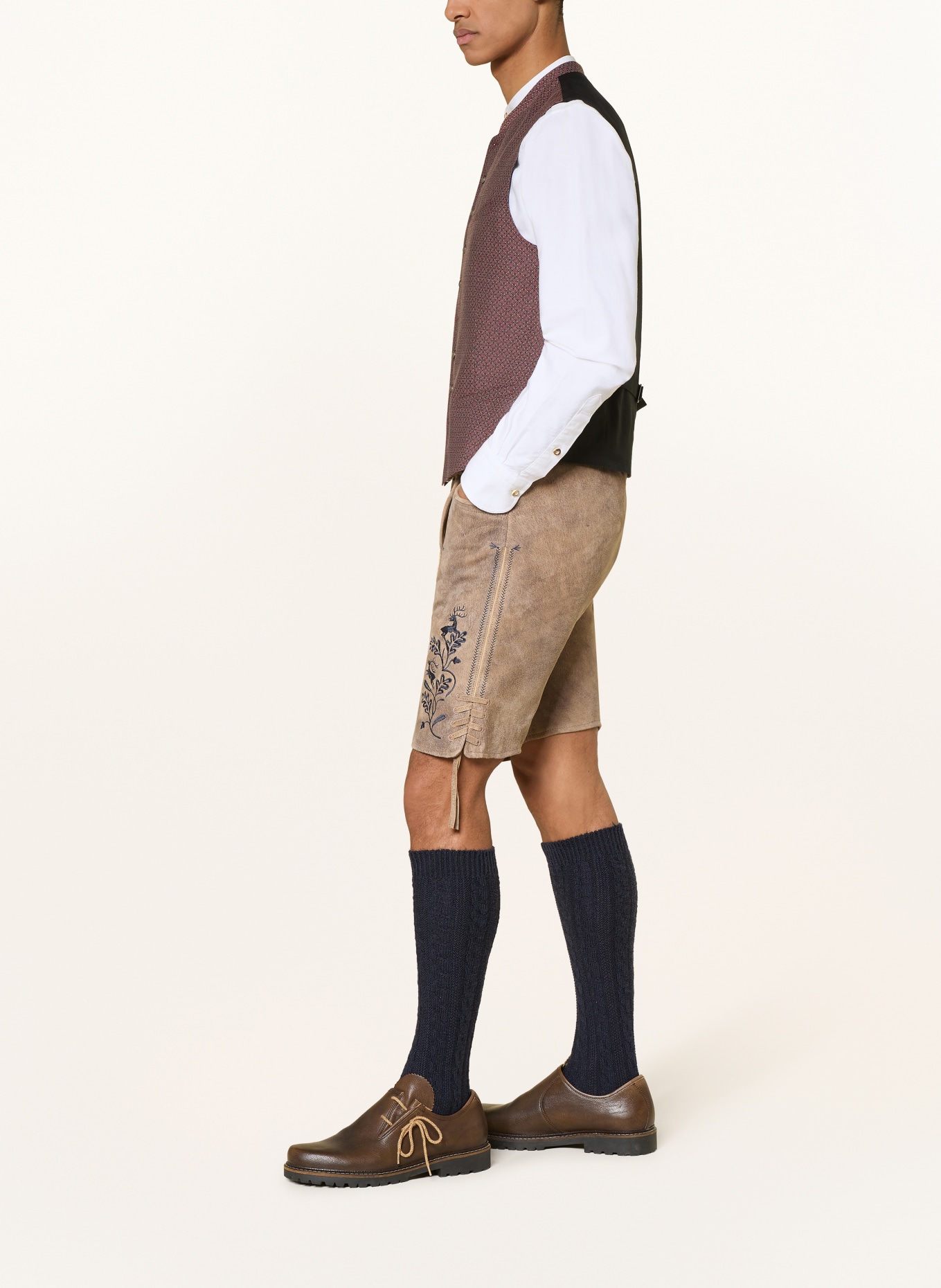 Spieth & Wensky Kožené kalhoty HOFMEISTER: SVĚTLE HNĚDÁ / TMAVĚ MODRÁ