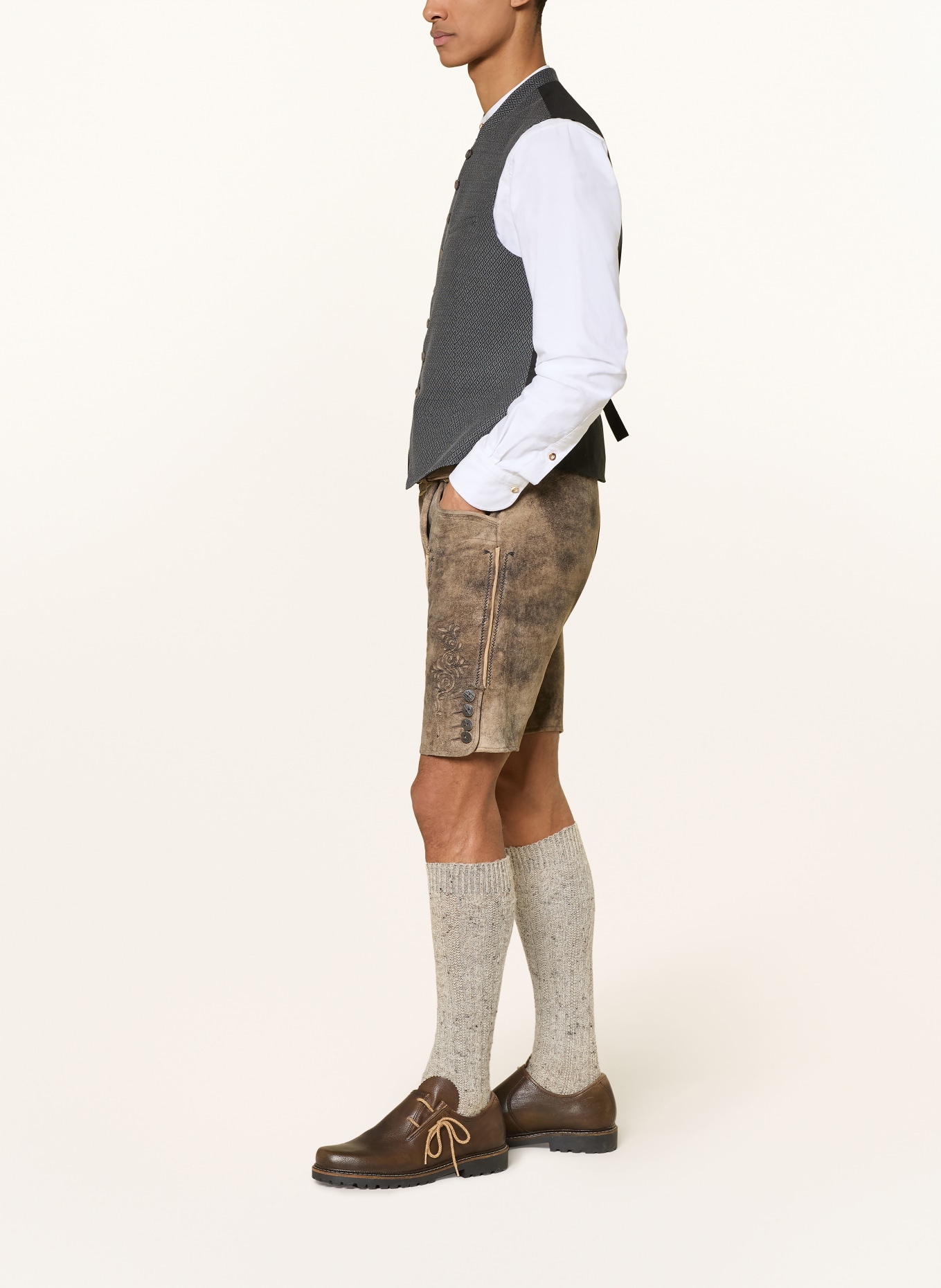 Spieth & Wensky Kožené kalhoty HERFORD: HNĚDÁ