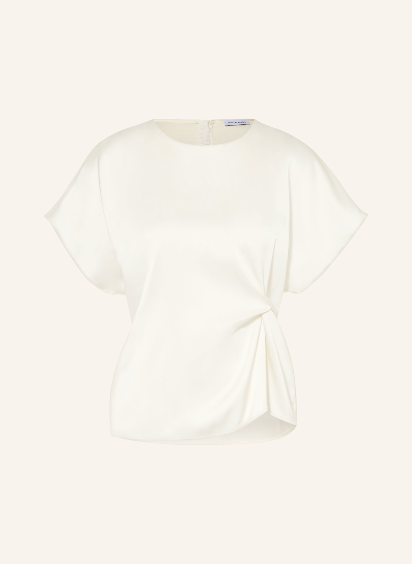MRS & HUGS Blusenshirt aus Satin: WEISS