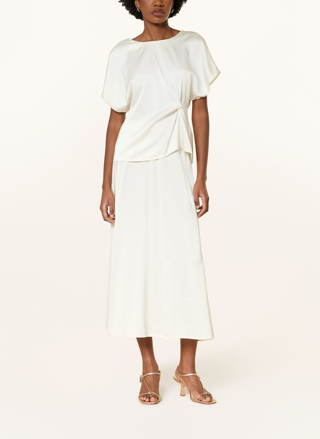 MRS & HUGS Blusenshirt aus Satin: WEISS