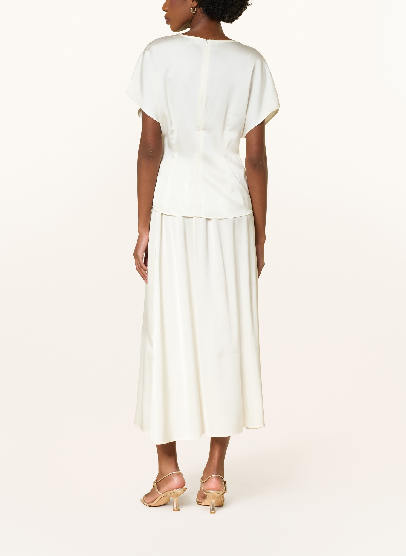 MRS & HUGS Blusenshirt aus Satin: WEISS