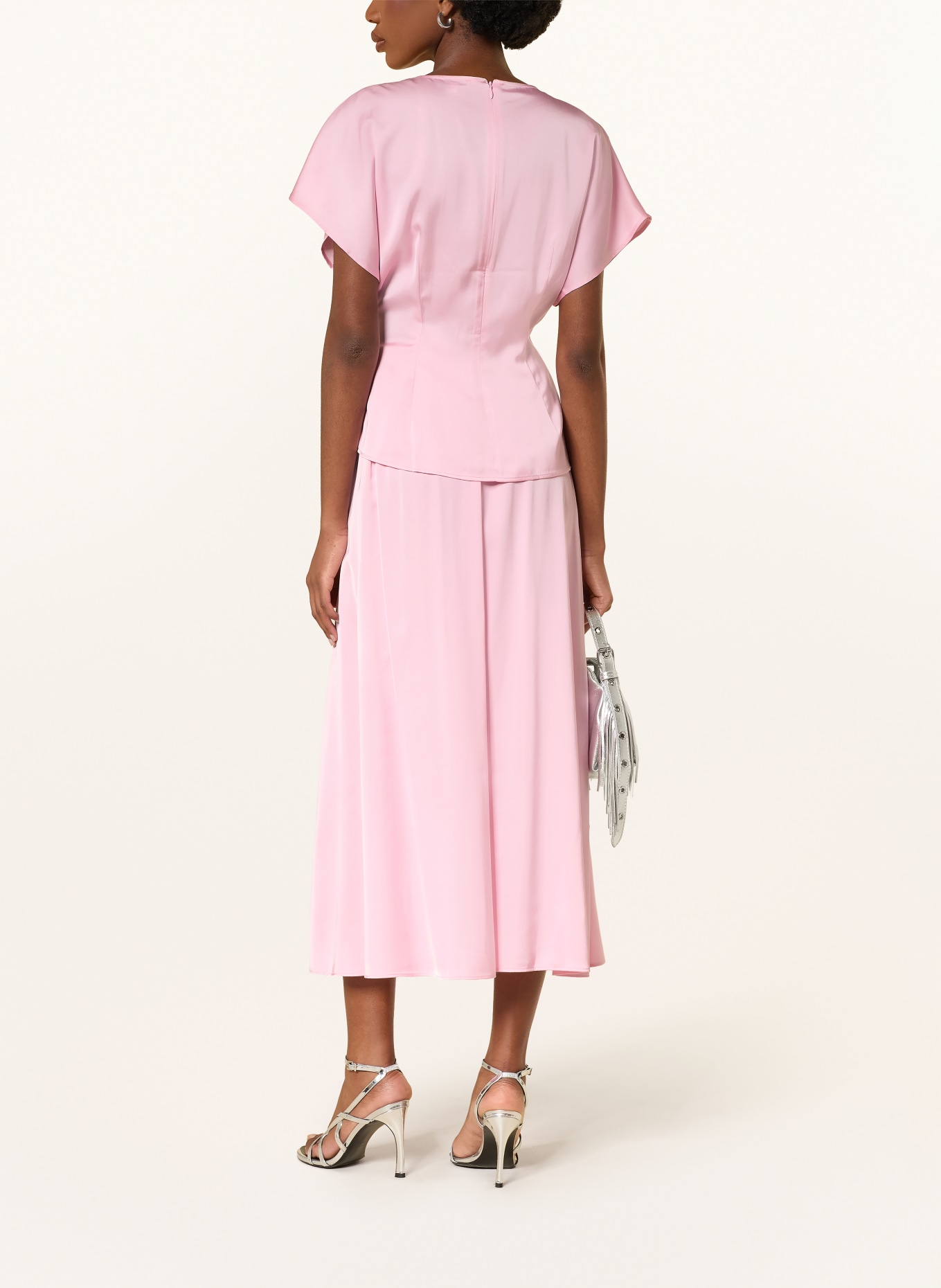 MRS & HUGS Blusenshirt aus Satin: ROSA