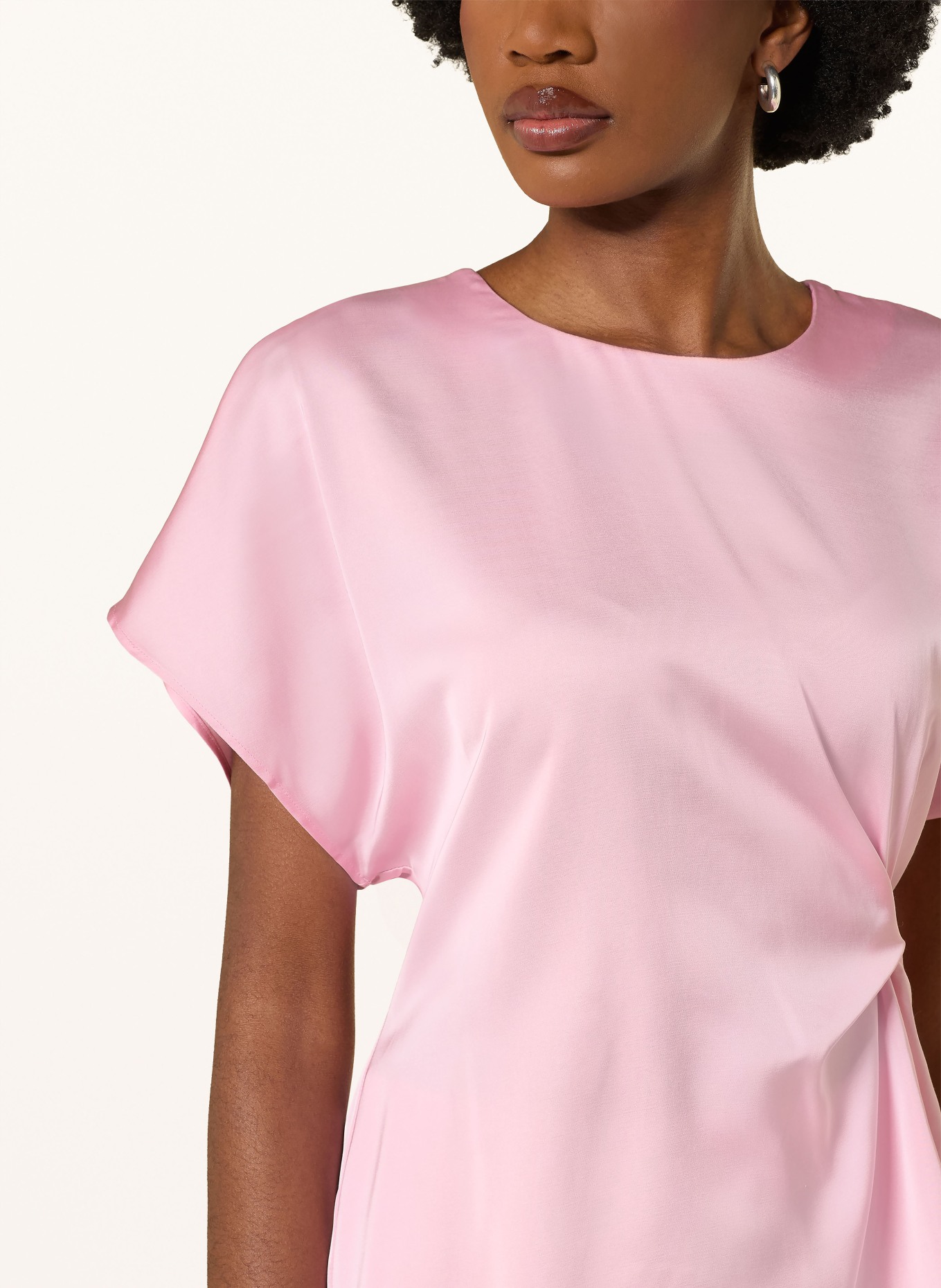 MRS & HUGS Blusenshirt aus Satin: ROSA