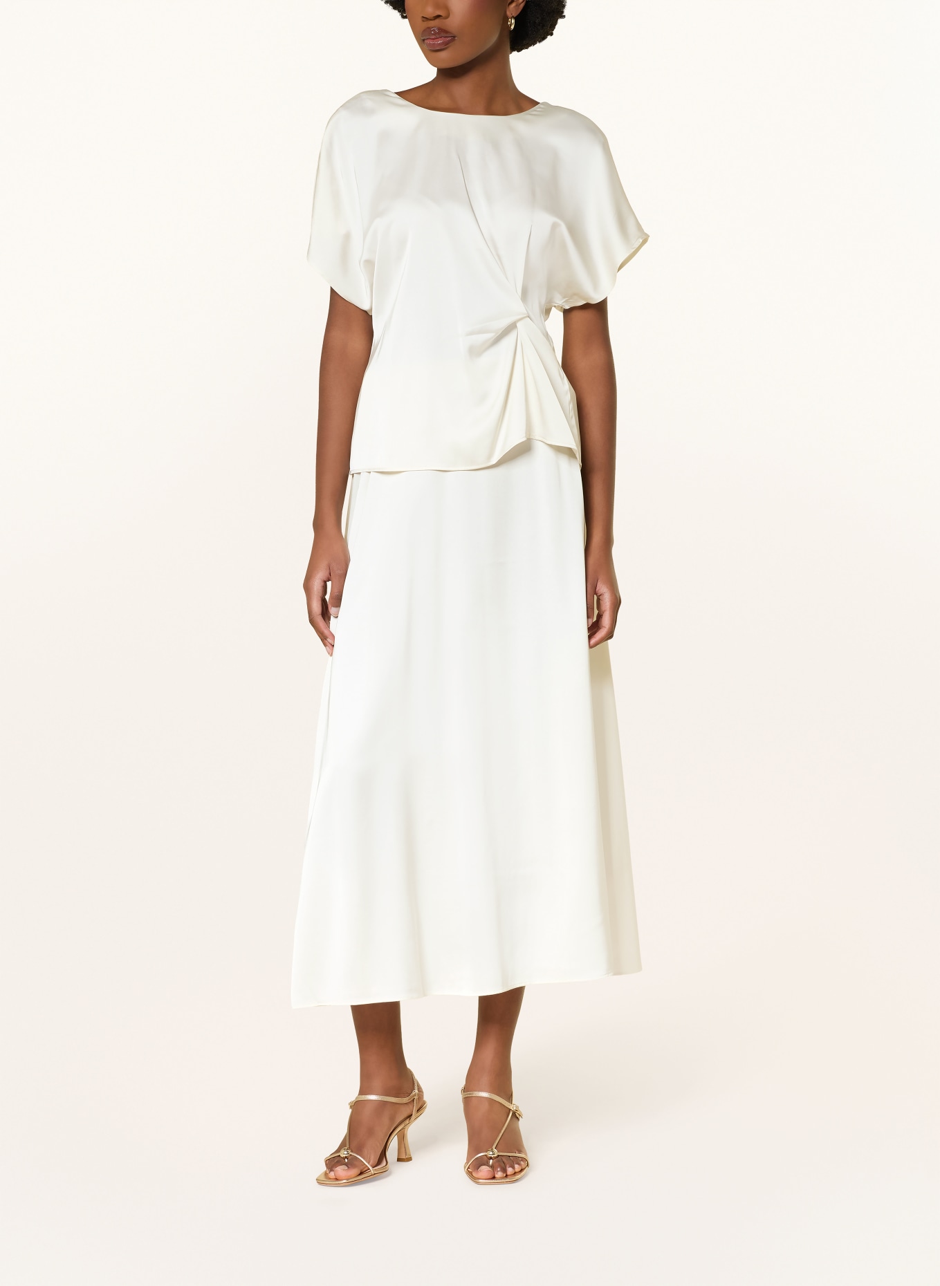 MRS & HUGS satin skirt: WHITE