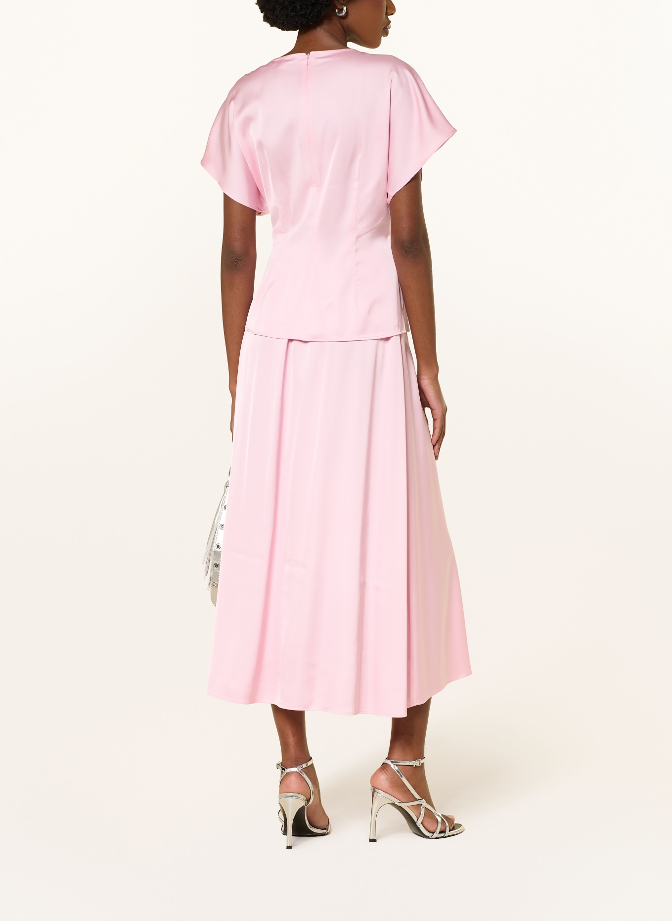 MRS & HUGS satin skirt: PINK