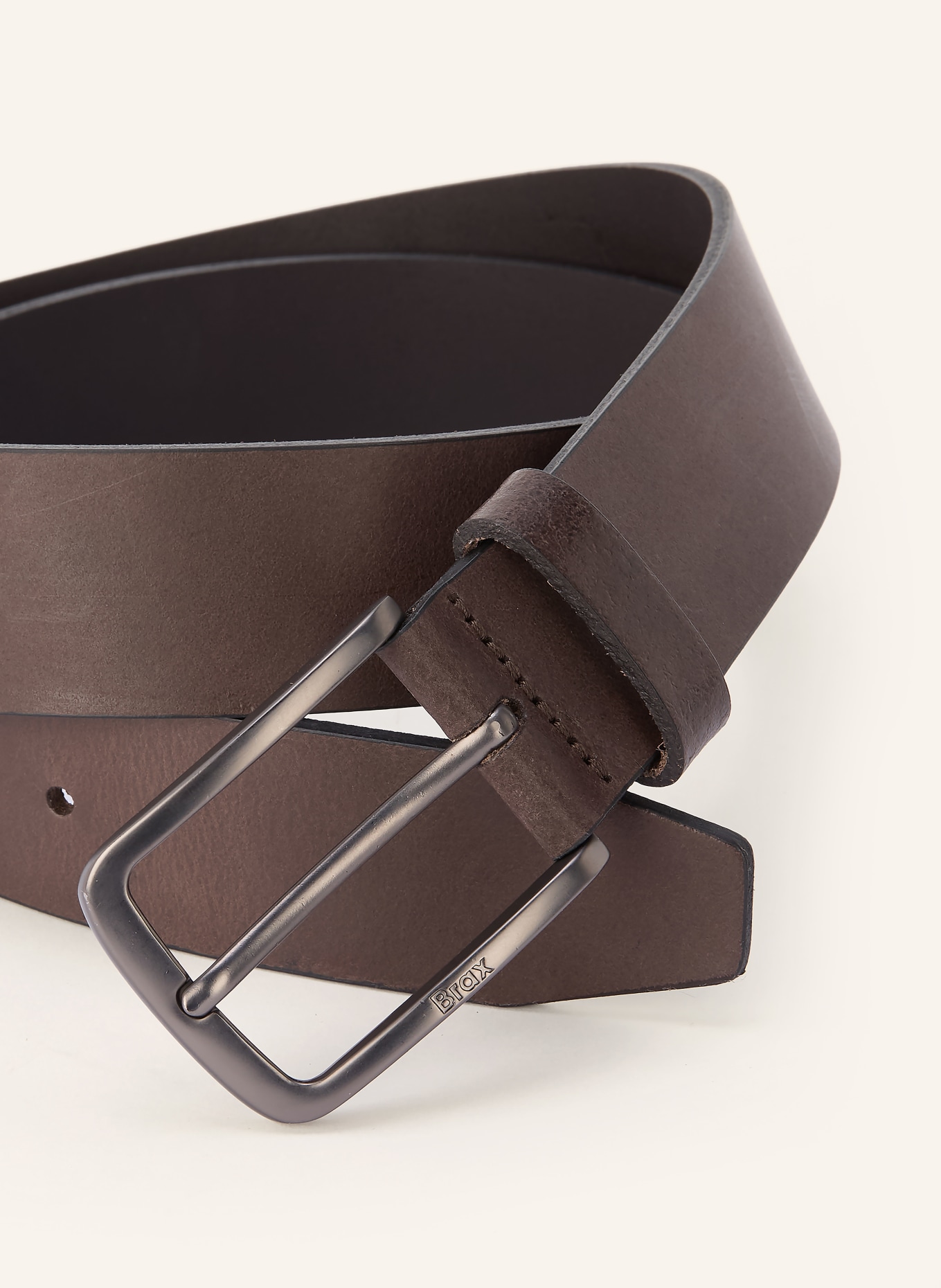 BRAX Ledergürtel: DUNKELBRAUN / SILBER