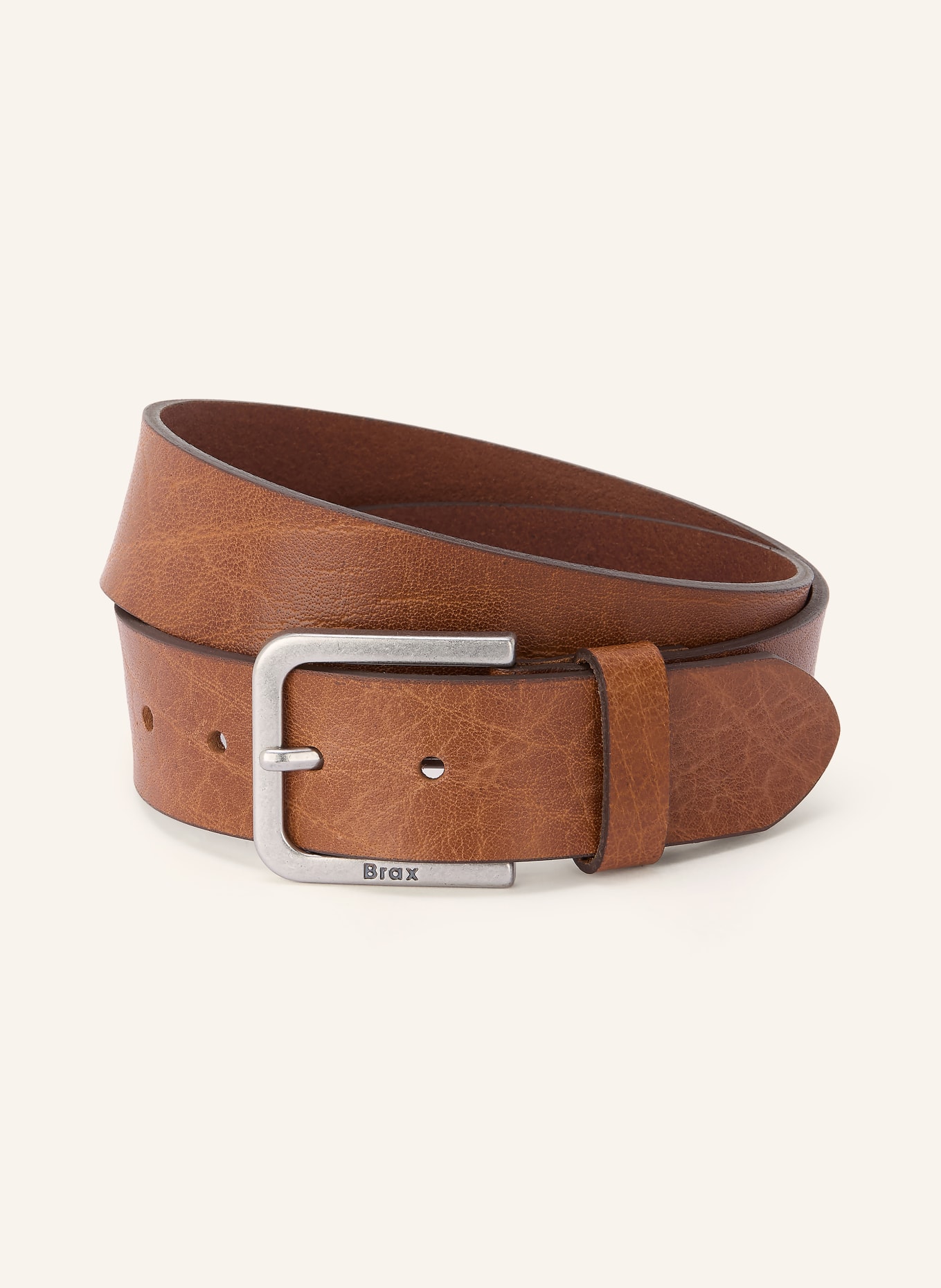 BRAX Ledergürtel: COGNAC / SILBER