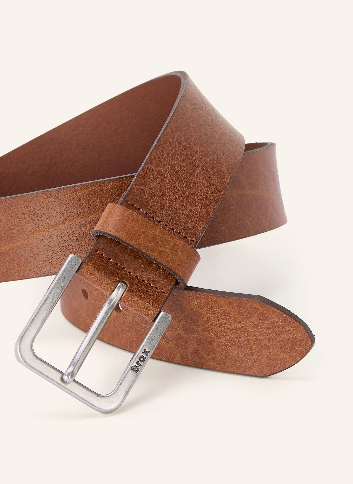 BRAX Ledergürtel: COGNAC / SILBER