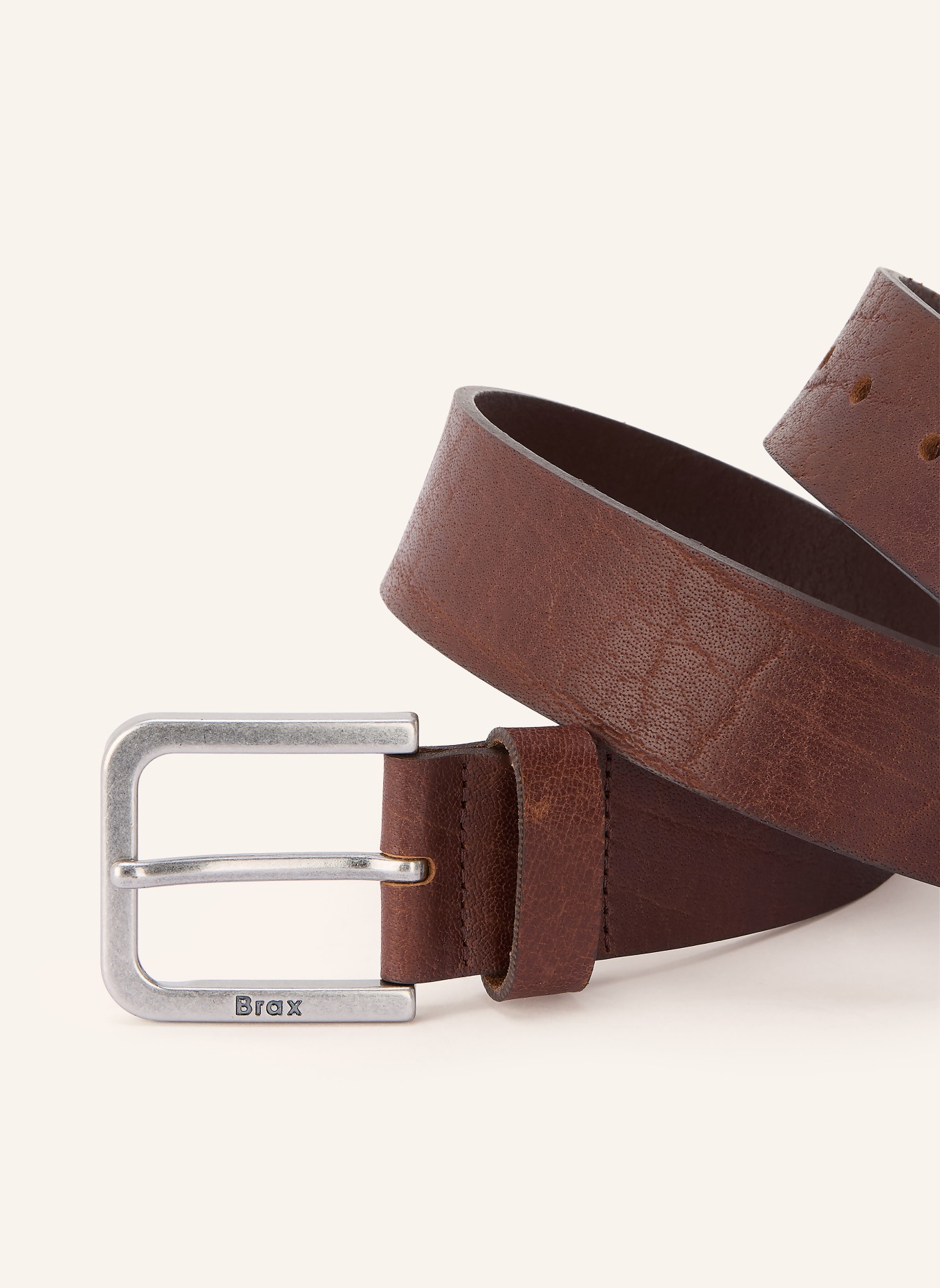 BRAX Ledergürtel: DUNKELBRAUN / SILBER