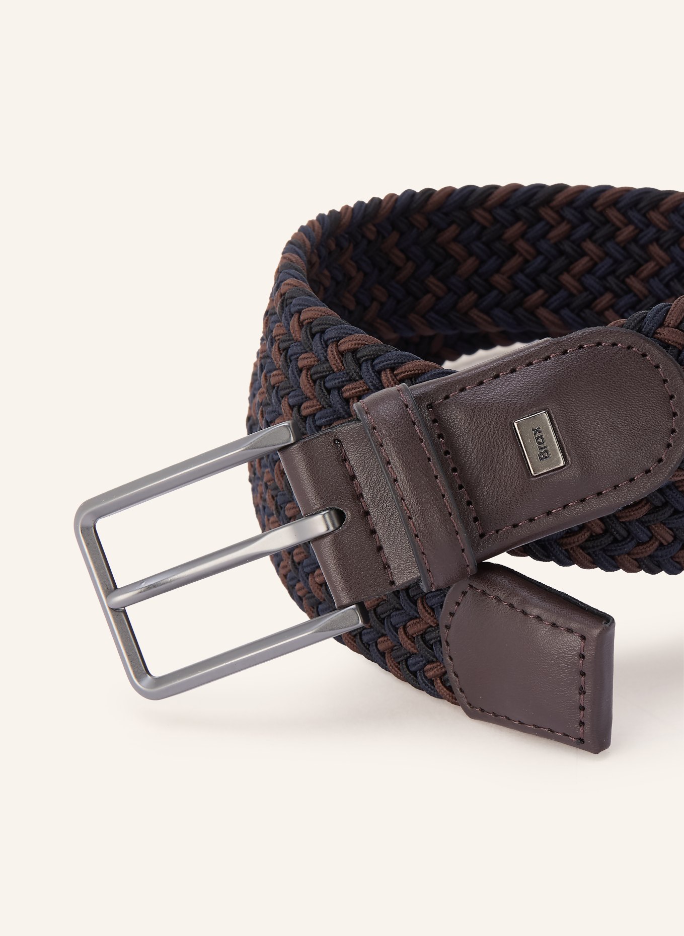 BRAX Pleciony pasek: CIEMNOBRĄZOWY / GRANATOWY