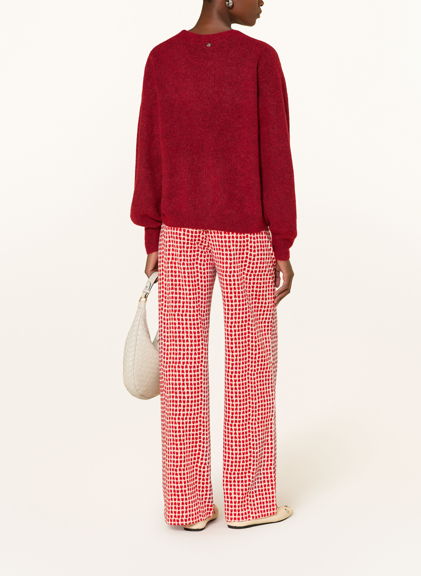 ICHI Marlenehose IHKATE aus Jersey: ROT / WEISS