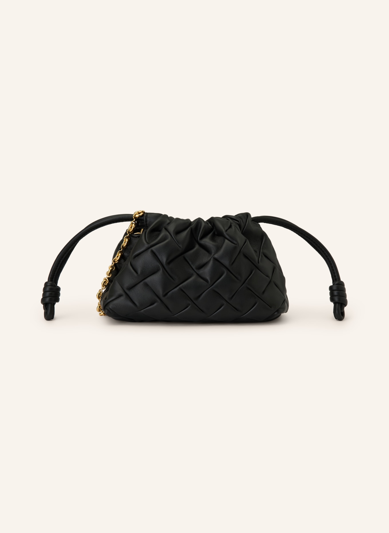 LOEWE Clutch FLAMENCO MINI: SCHWARZ / GOLD