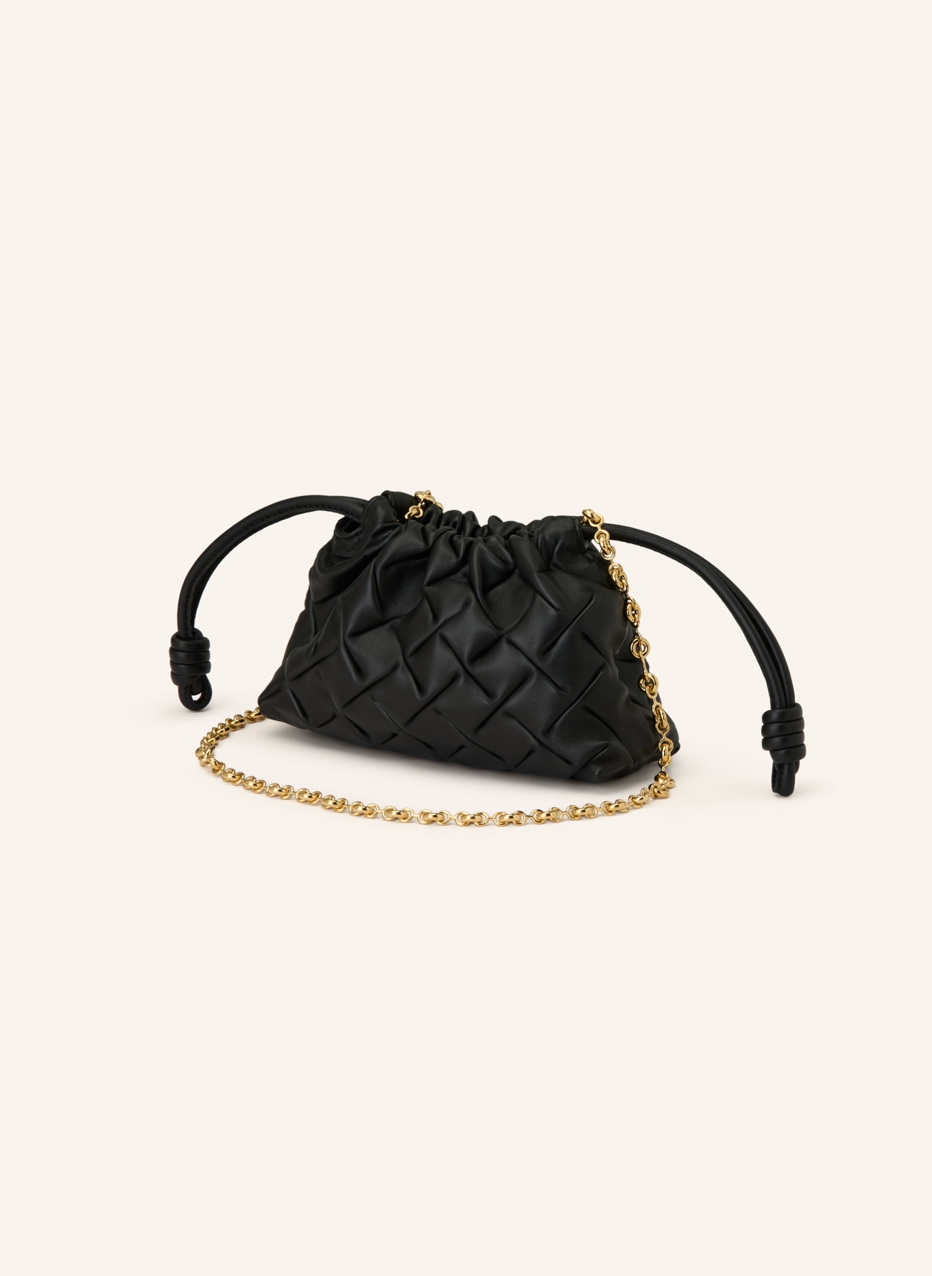 LOEWE Clutch FLAMENCO MINI: SCHWARZ / GOLD