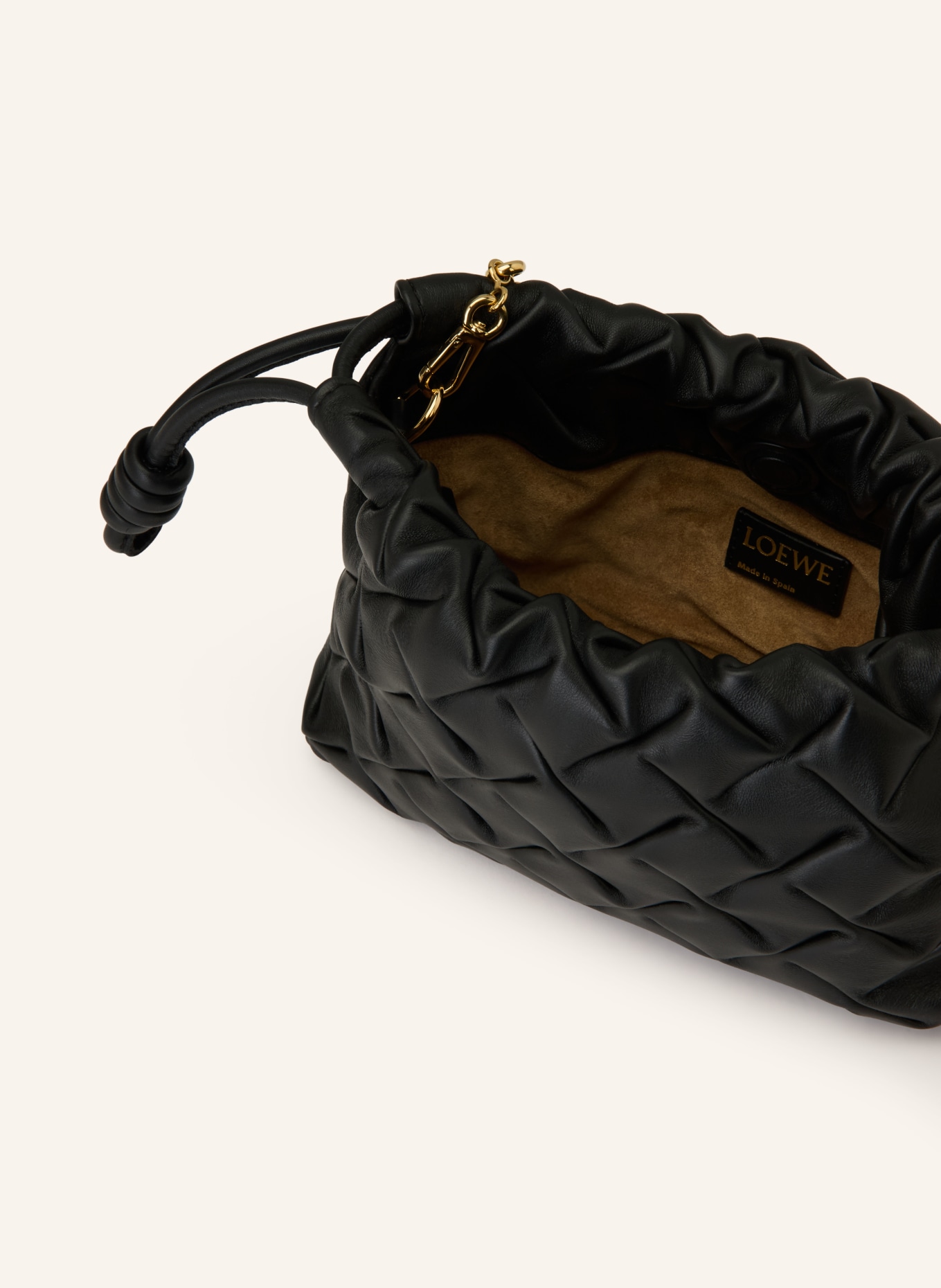 LOEWE Clutch FLAMENCO MINI: SCHWARZ / GOLD