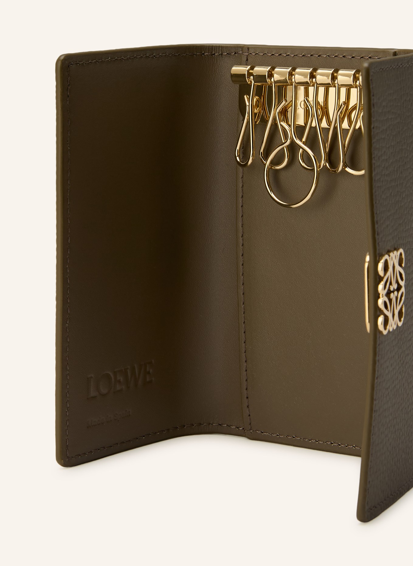 LOEWE Schlüsseletui ANAGRAM: KHAKI
