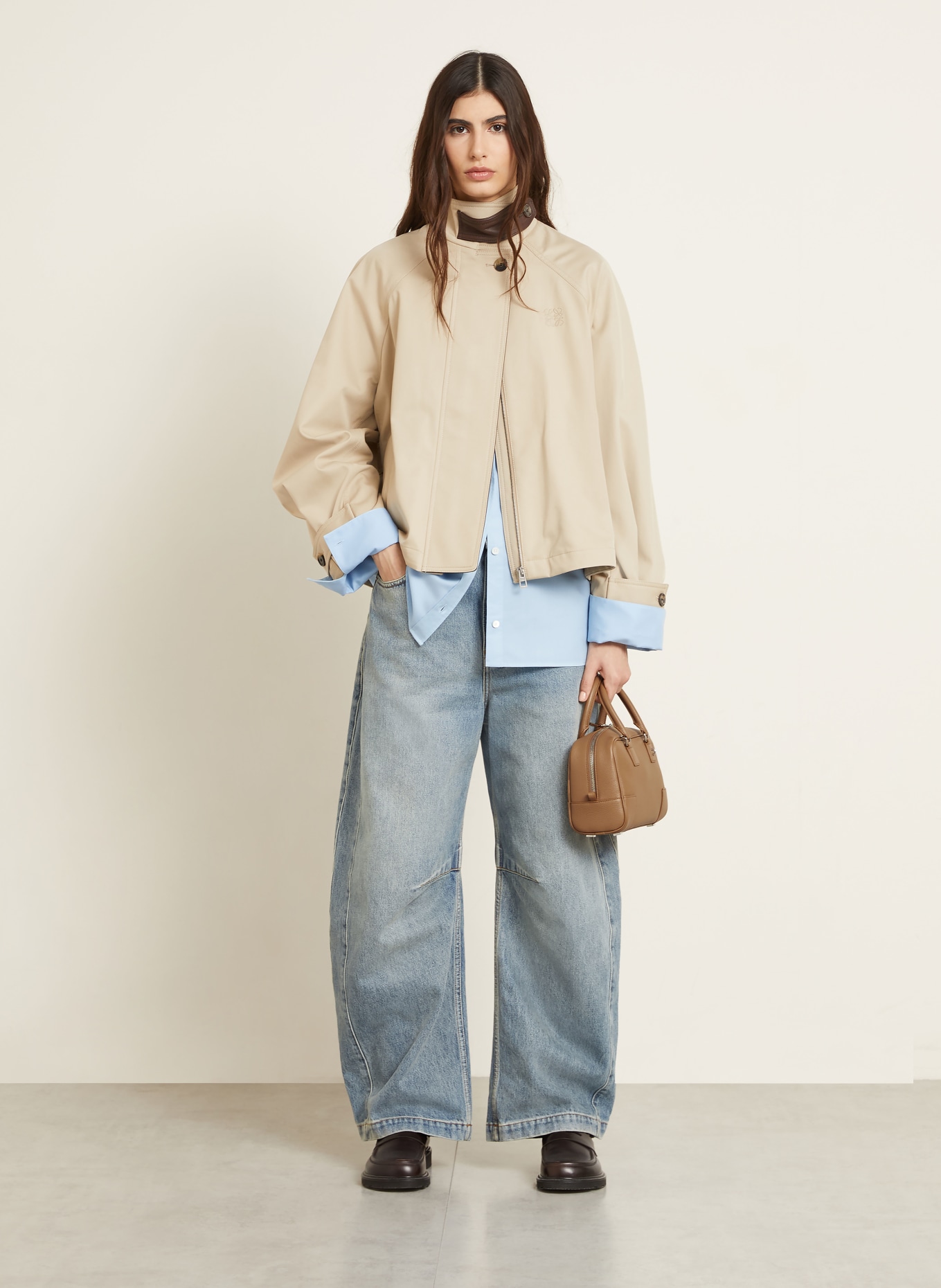 LOEWE Sac à bandoulière AMAZONA: COGNAC / ARGENT