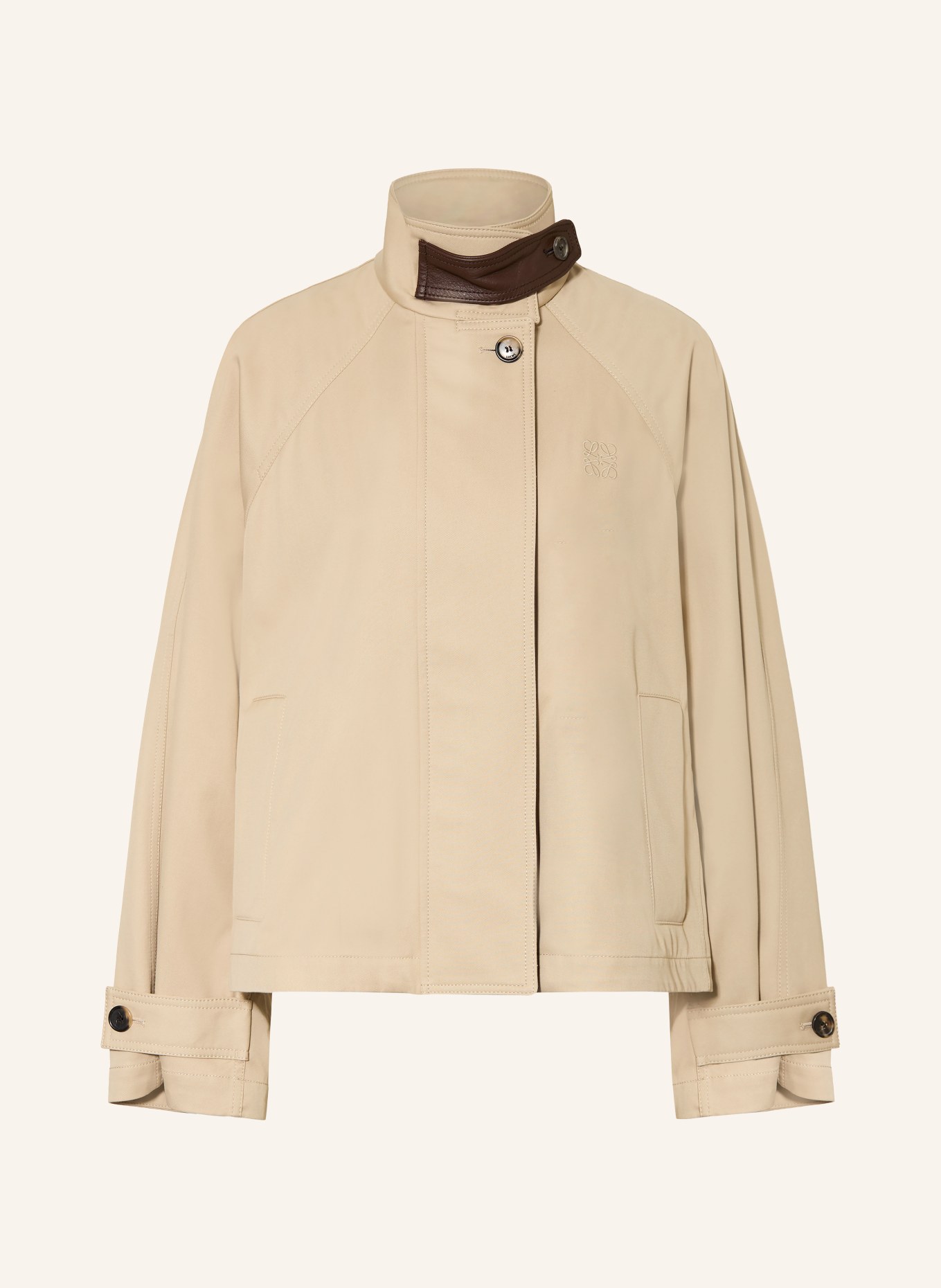 LOEWE Trench-Jacke: BEIGE / DUNKELBRAUN