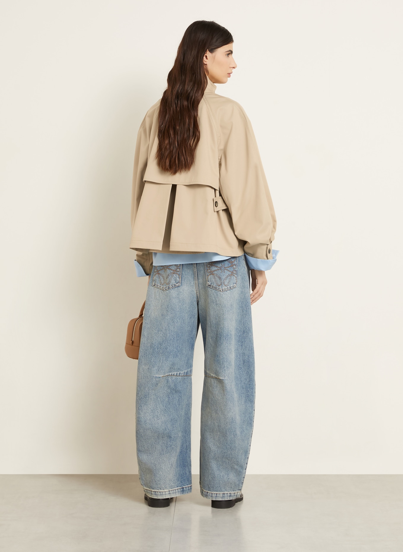 LOEWE Trench-Jacke: BEIGE / DUNKELBRAUN