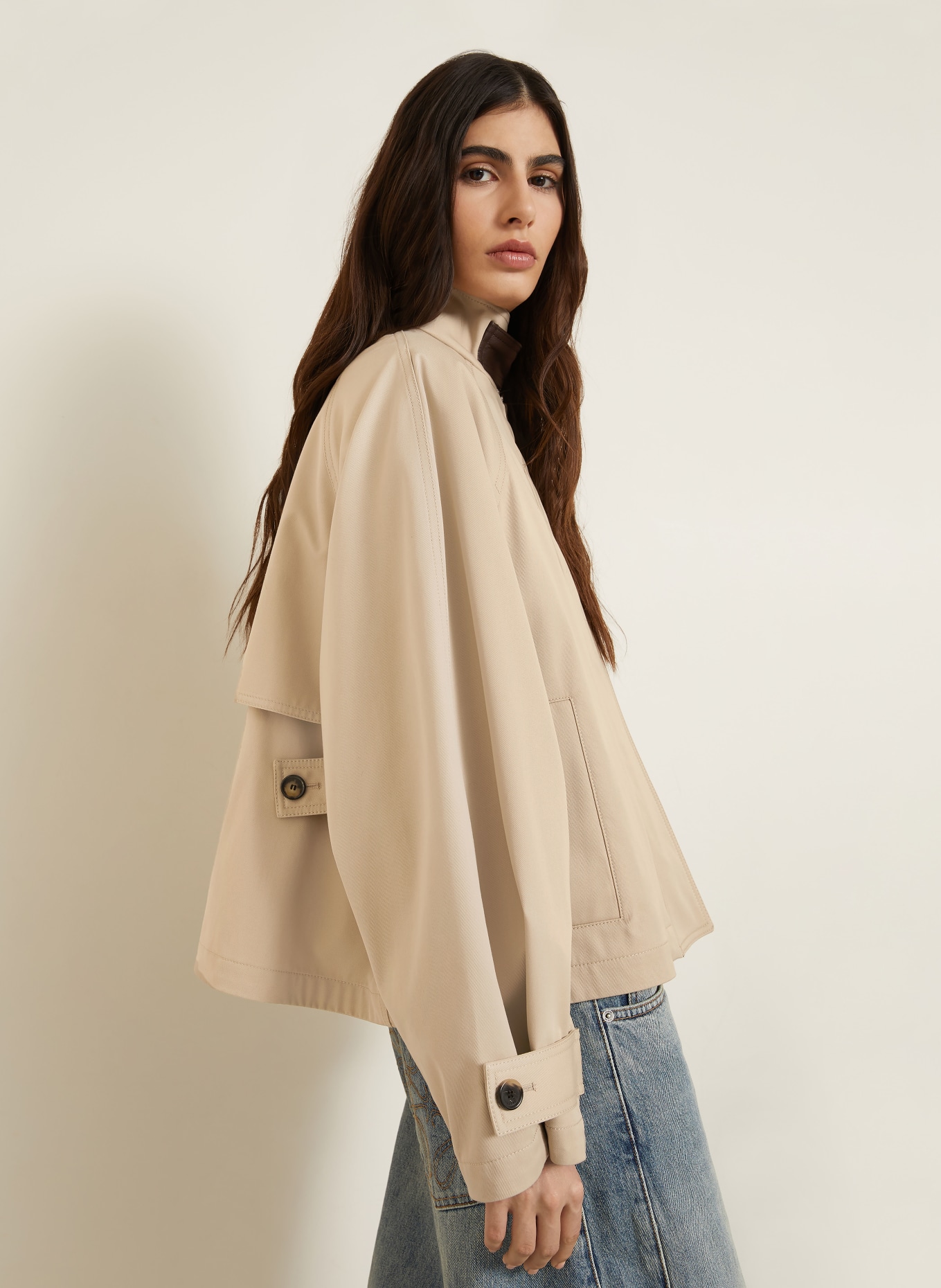 LOEWE Trench-Jacke: BEIGE / DUNKELBRAUN