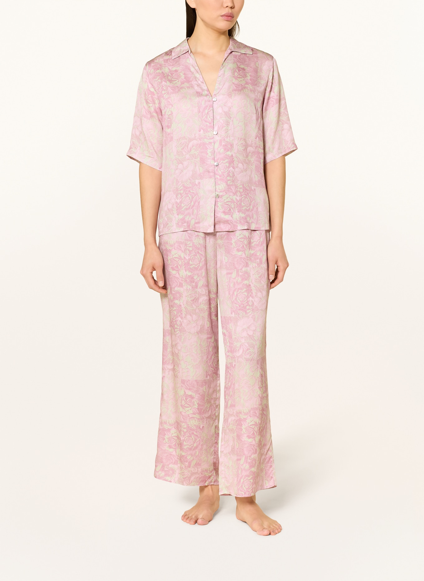 CHANTELLE Lounge-Shirt CHARLIE: ROSÉ / HELLGRÜN