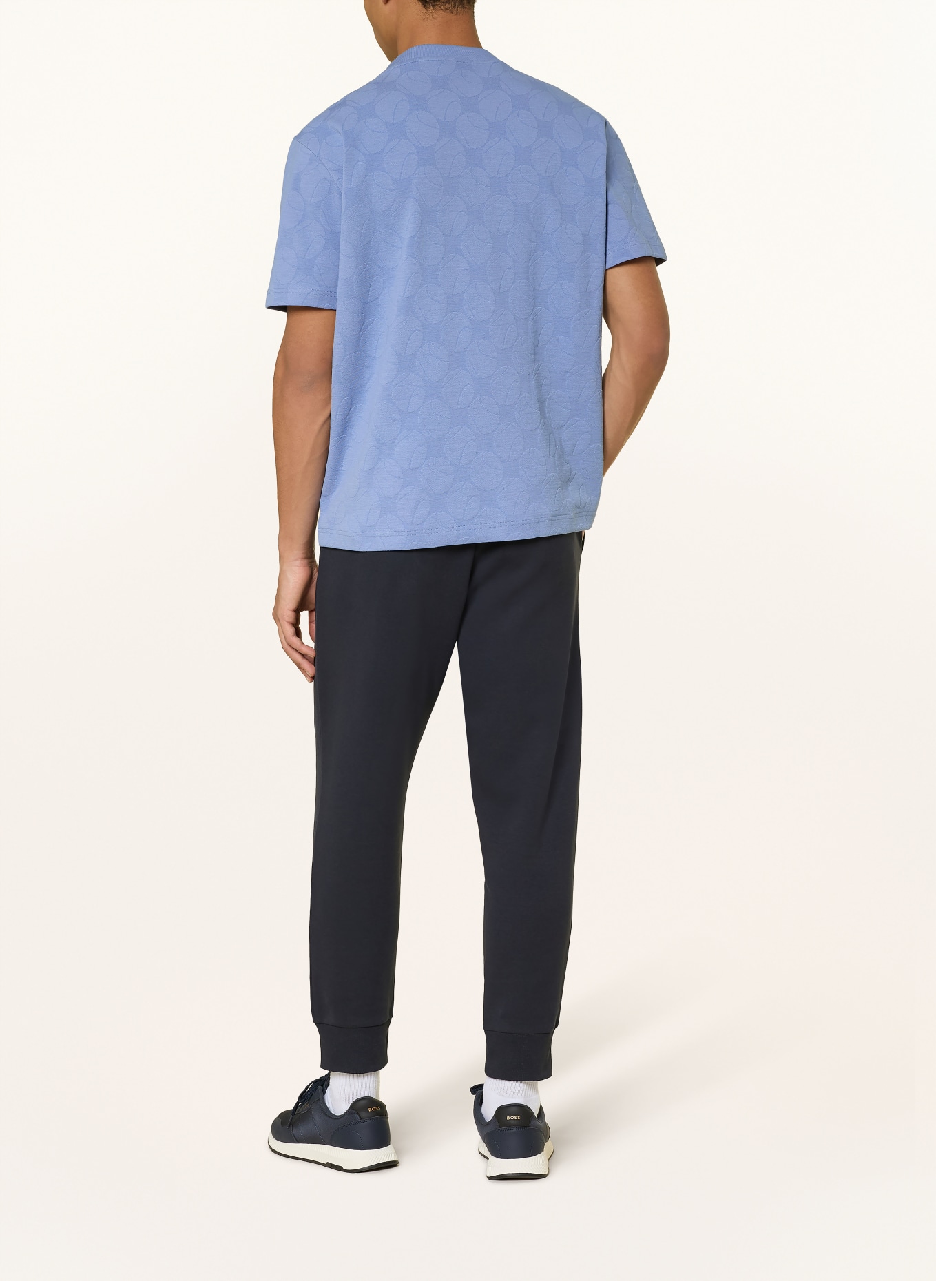 BOSS Tričko MEMBER: TMAVĚ MODRÁ / ČERNÁ